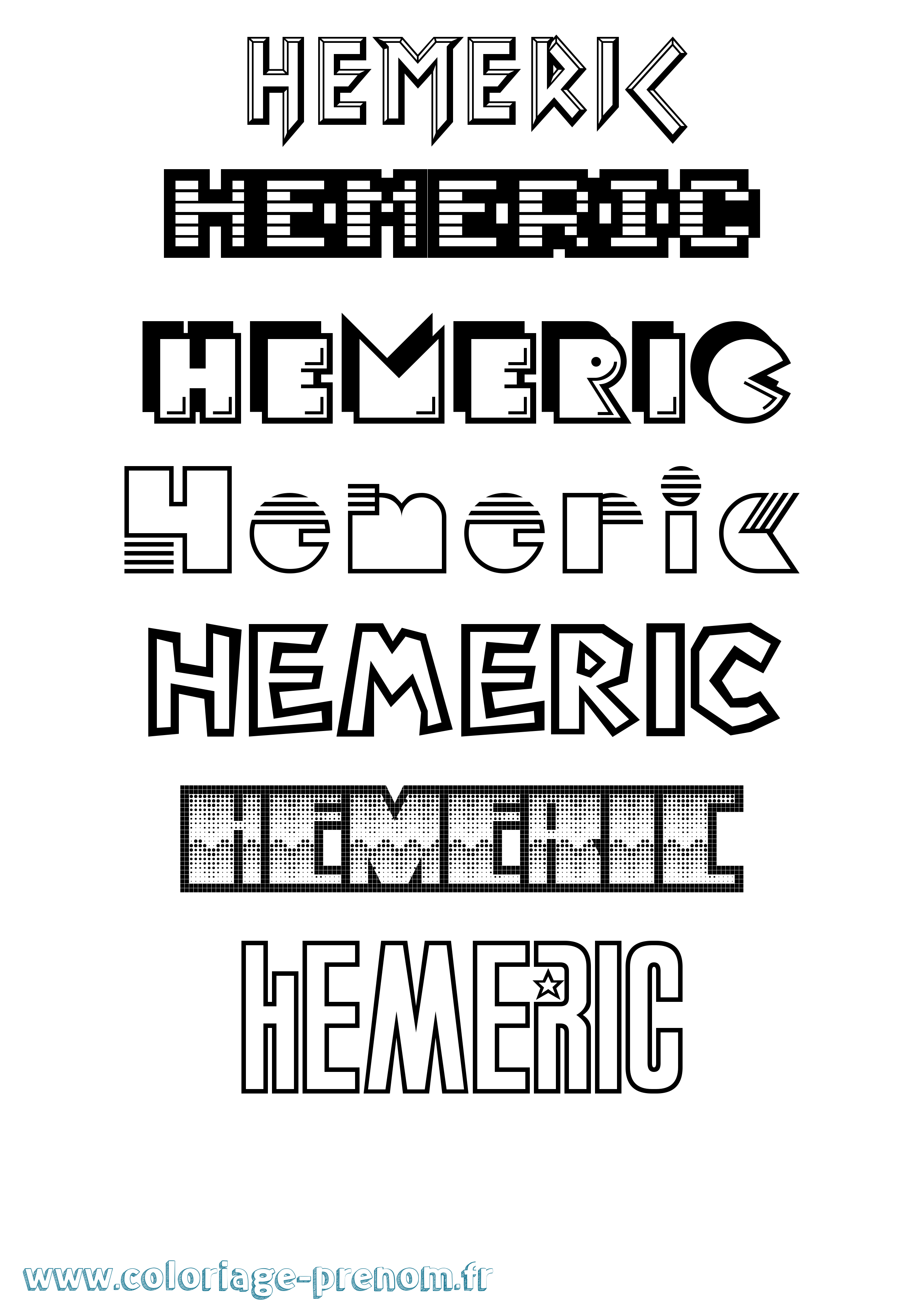 Coloriage Hemeric Jeux Vidéos Coloriage prénom Hemeric Jeux Vidéos
