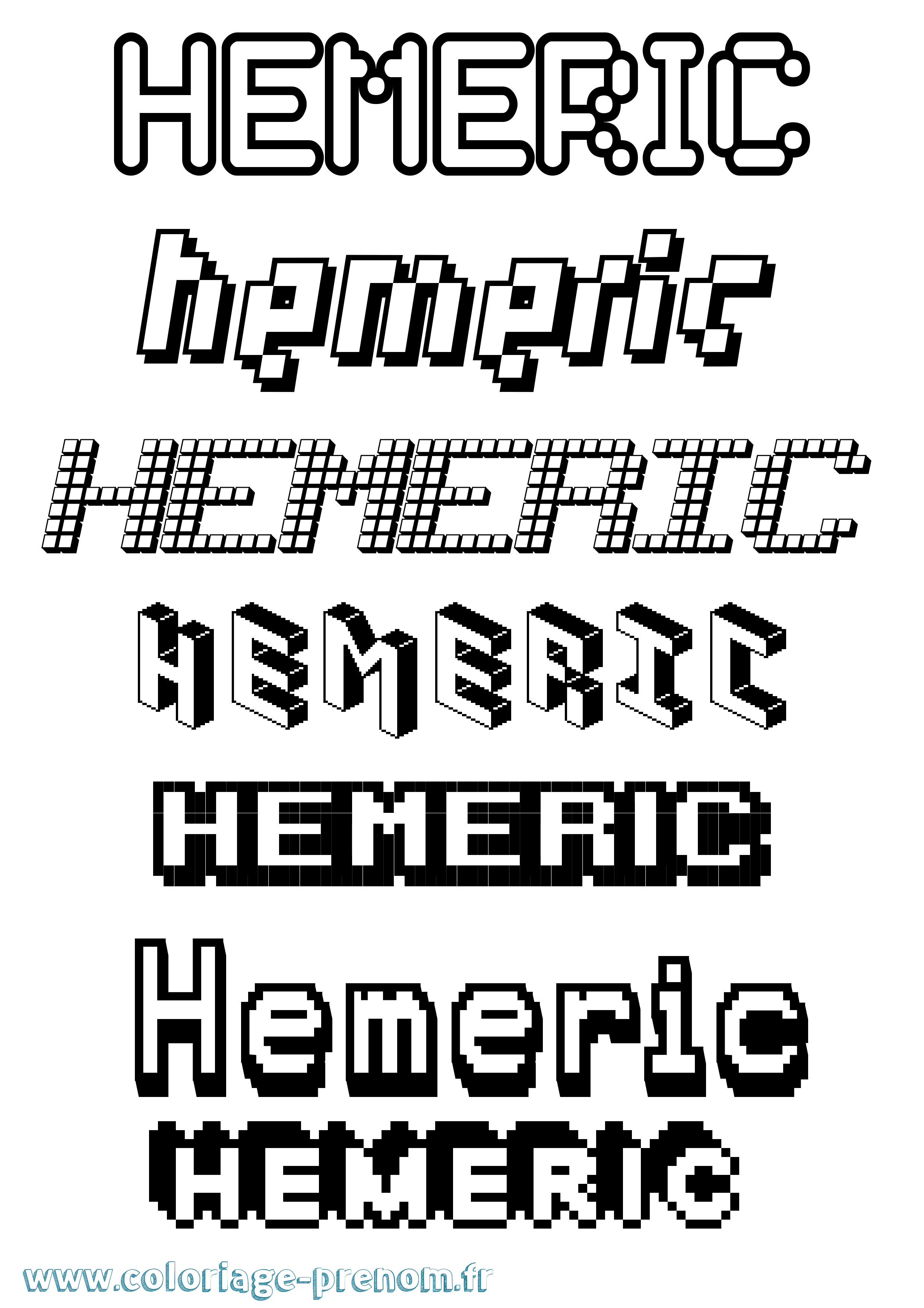 Coloriage Hemeric Pixel Coloriage prénom Hemeric Pixel