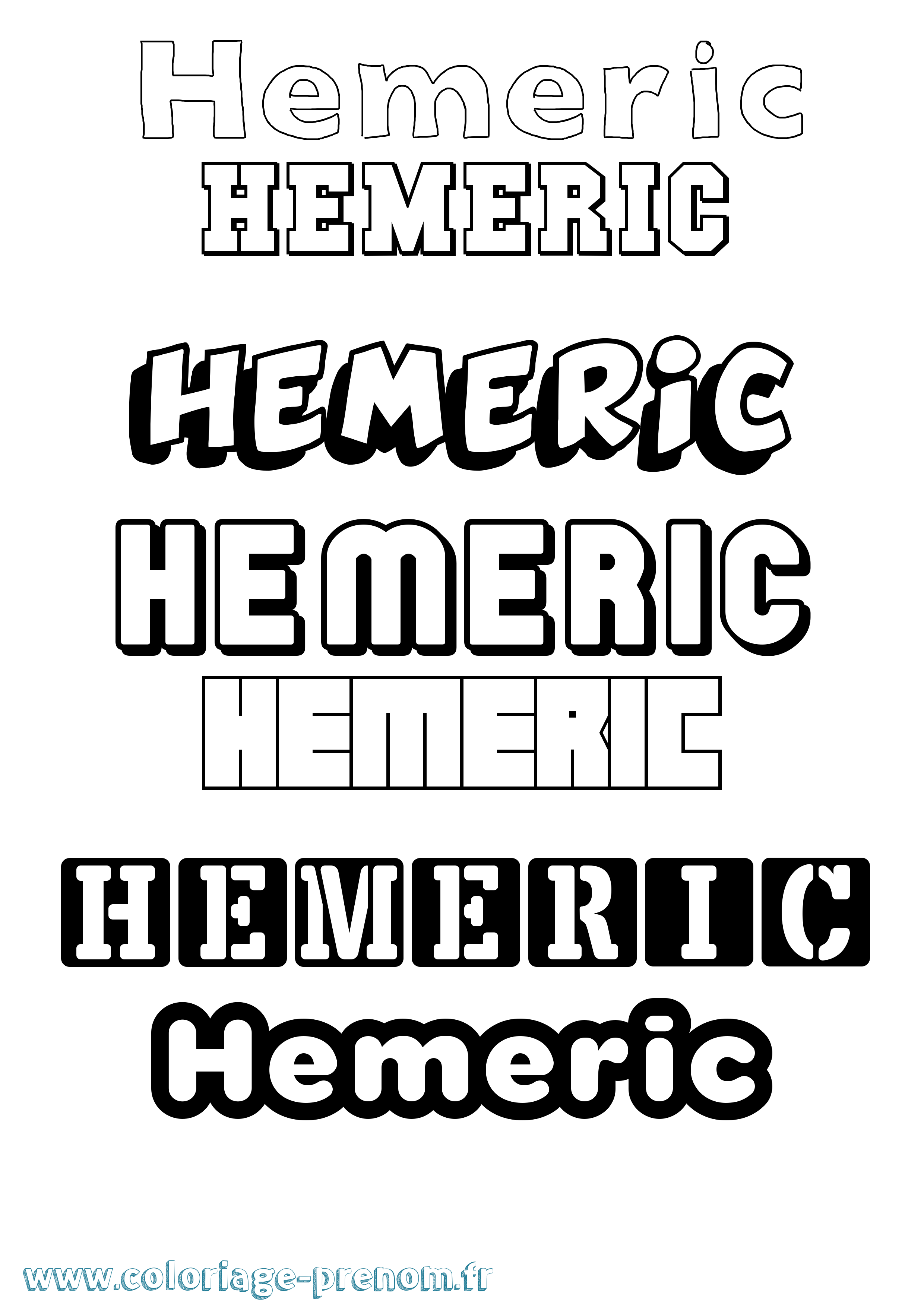 Coloriage Hemeric Simple Coloriage prénom Hemeric Simple