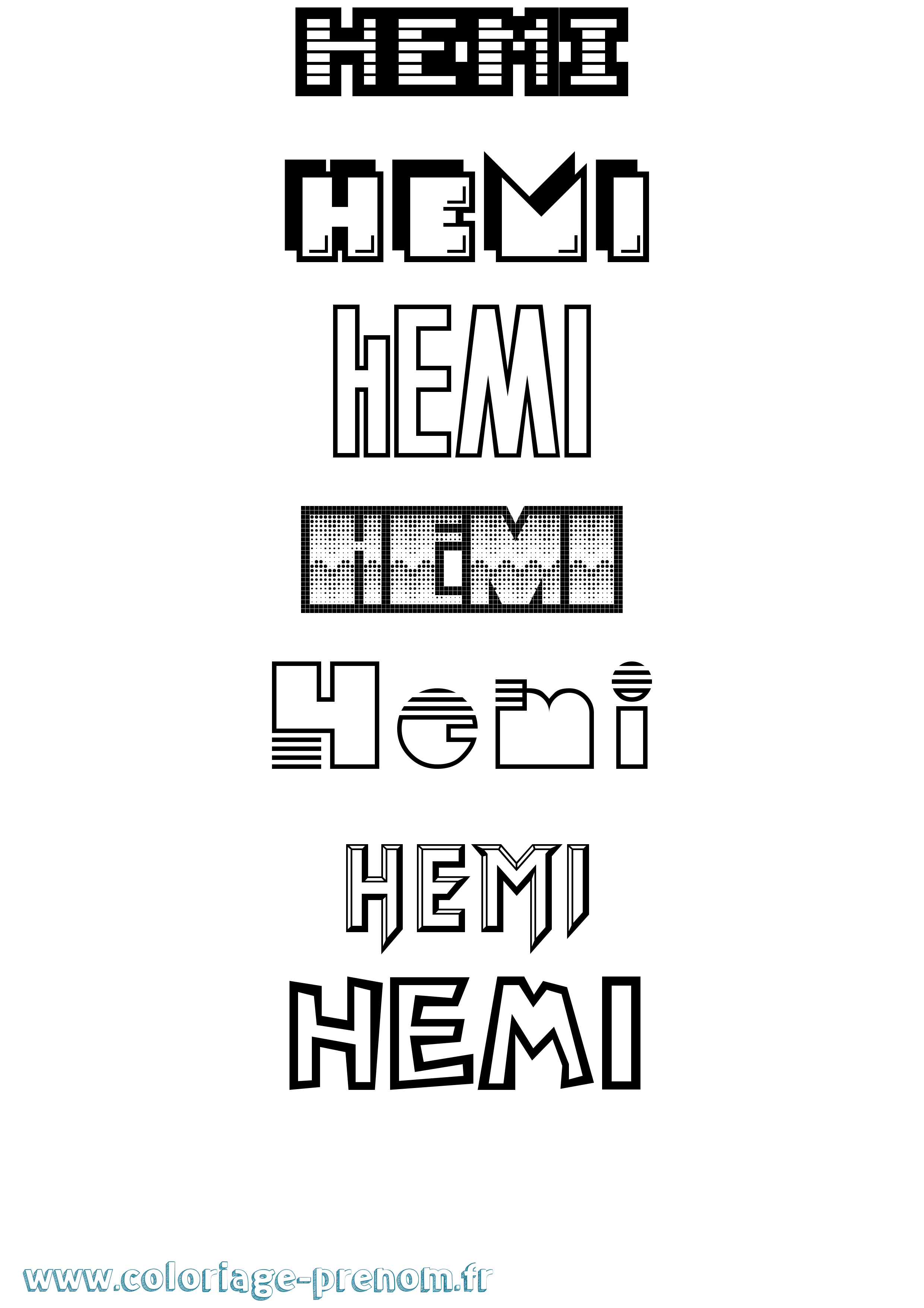 Coloriage Hemi Jeux Vidéos Coloriage prénom Hemi Jeux Vidéos