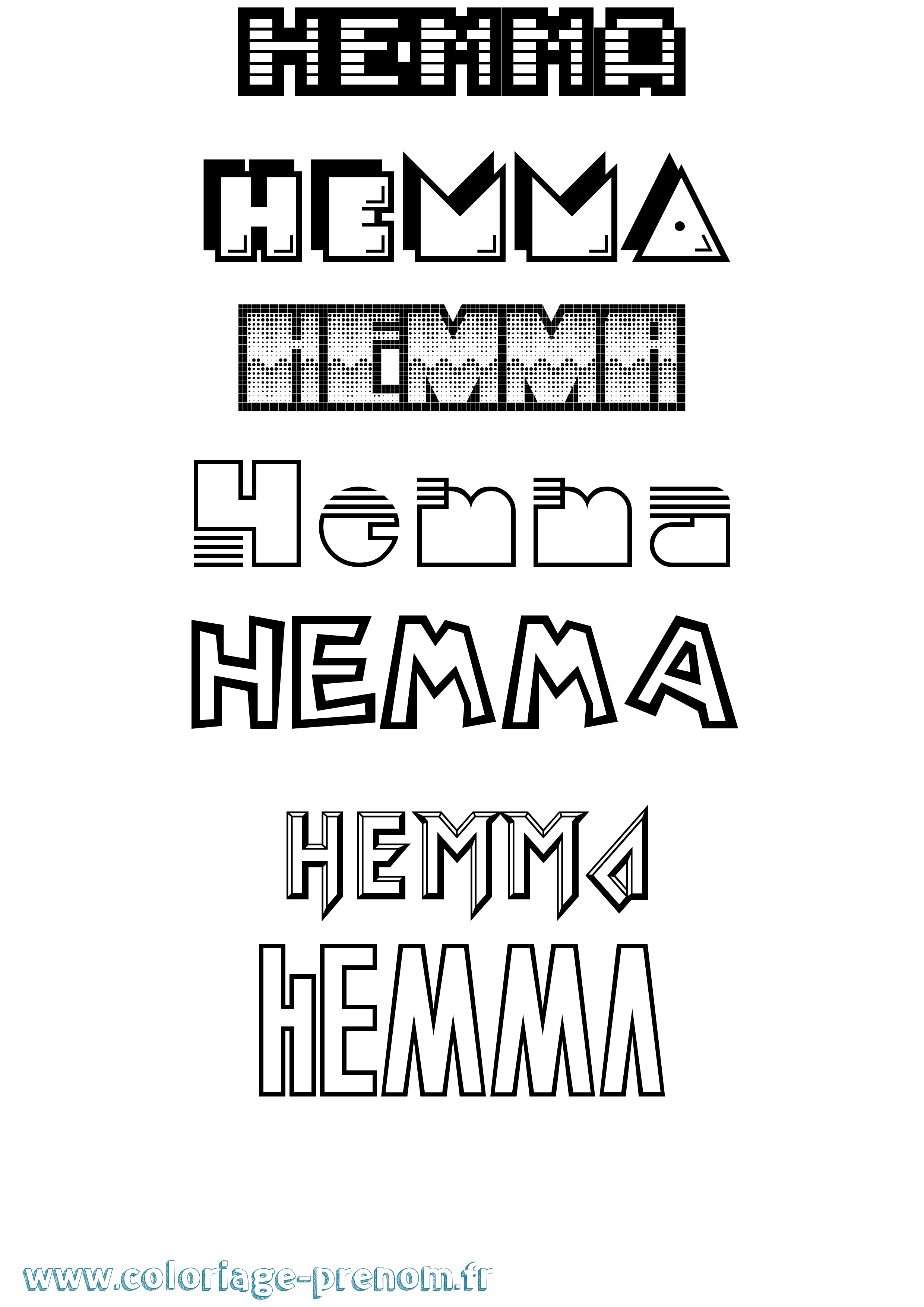 Coloriage Hemma Jeux Vidéos Coloriage prénom Hemma Jeux Vidéos
