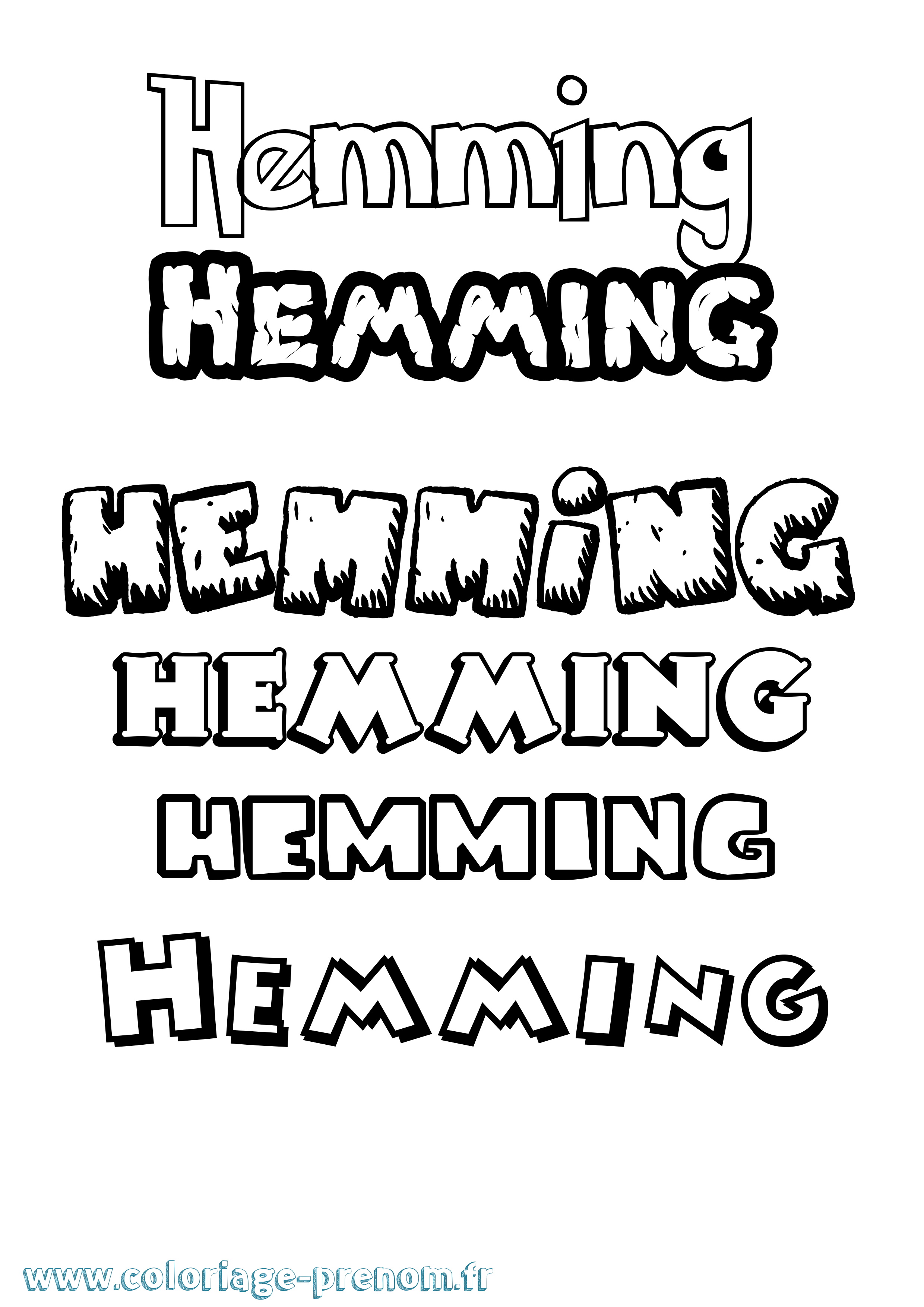 Coloriage Hemming Dessin Animé Coloriage prénom Hemming Dessin Animé