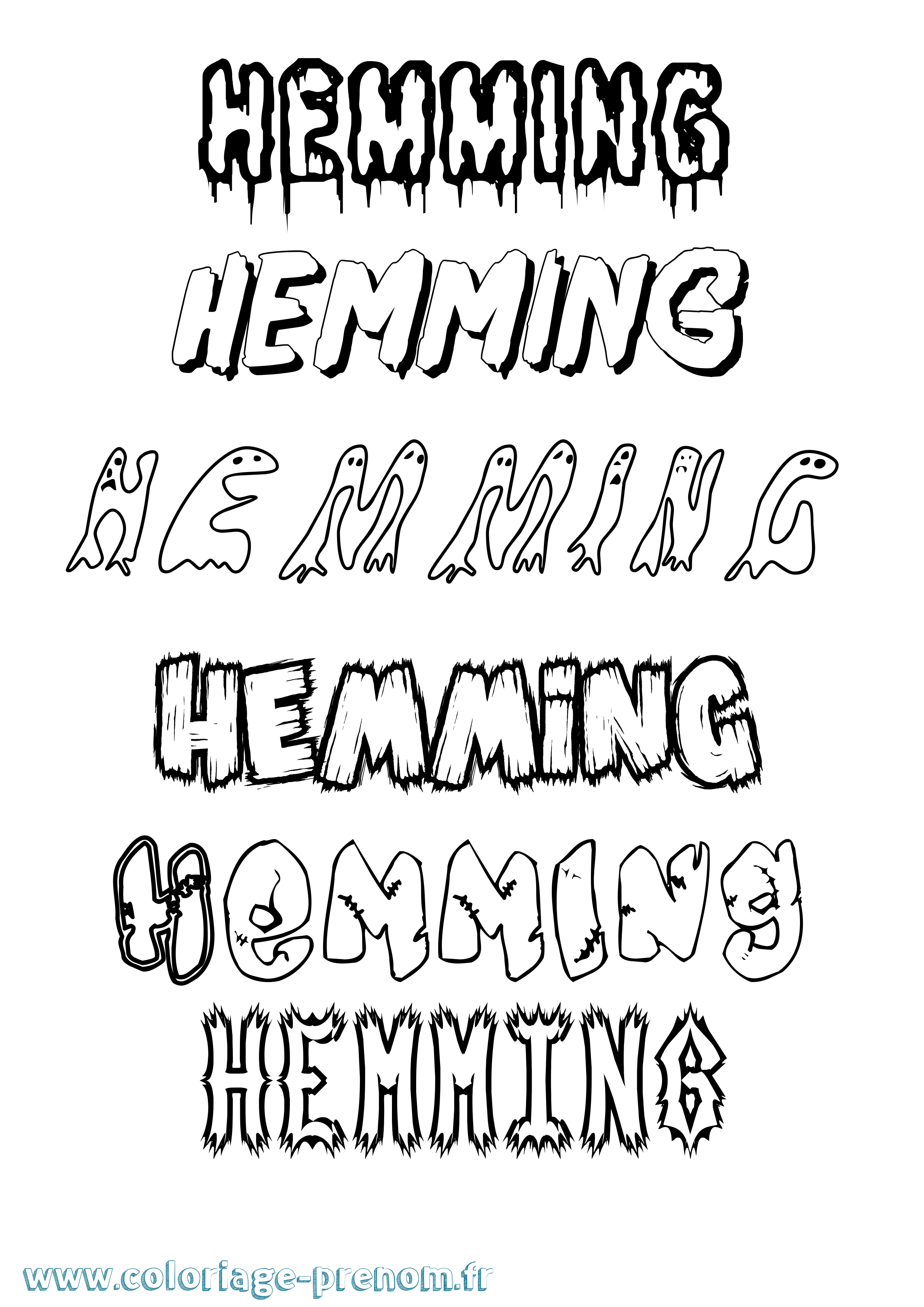 Coloriage Hemming Frisson Coloriage prénom Hemming Frisson