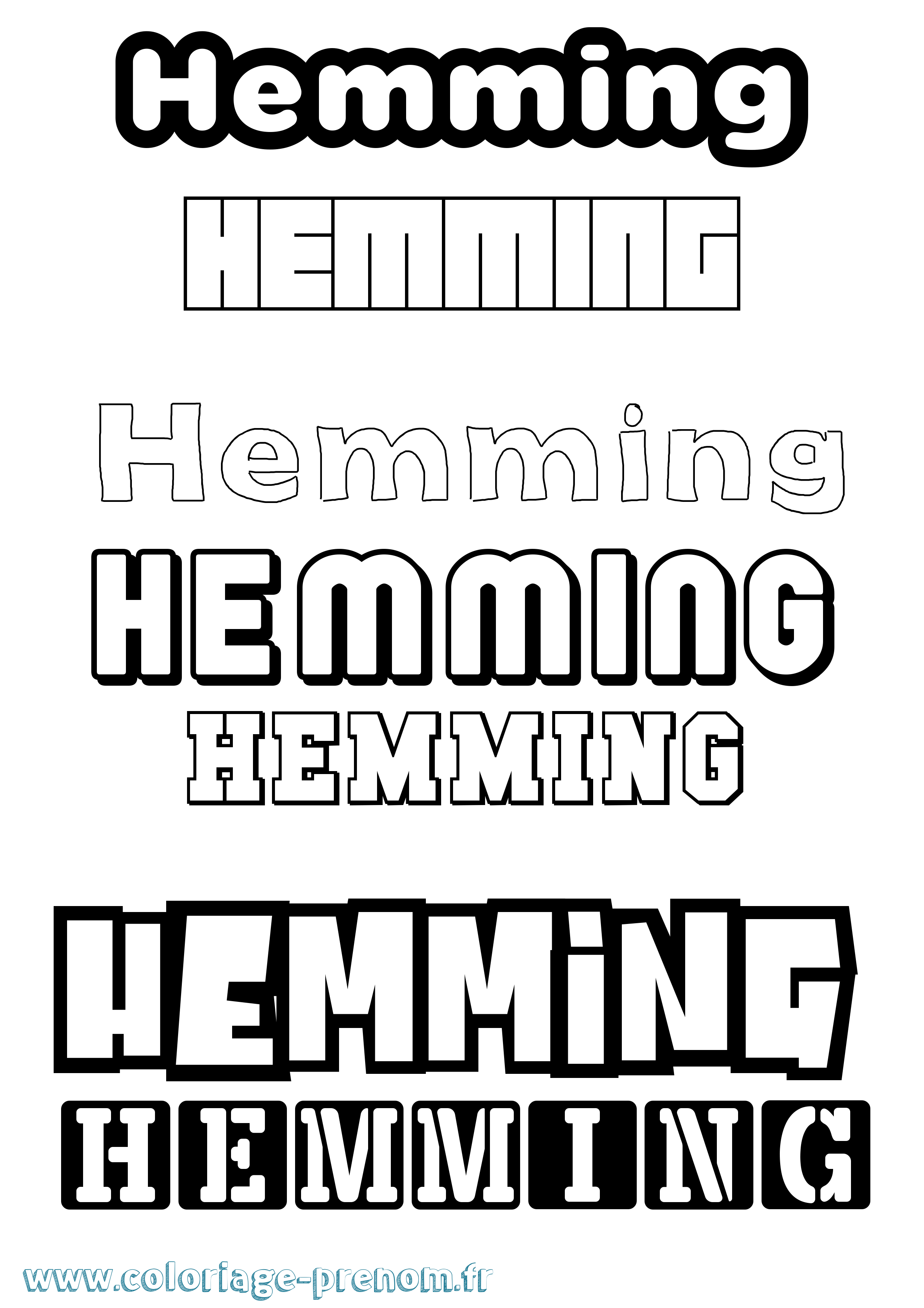 Coloriage Hemming Simple Coloriage prénom Hemming Simple