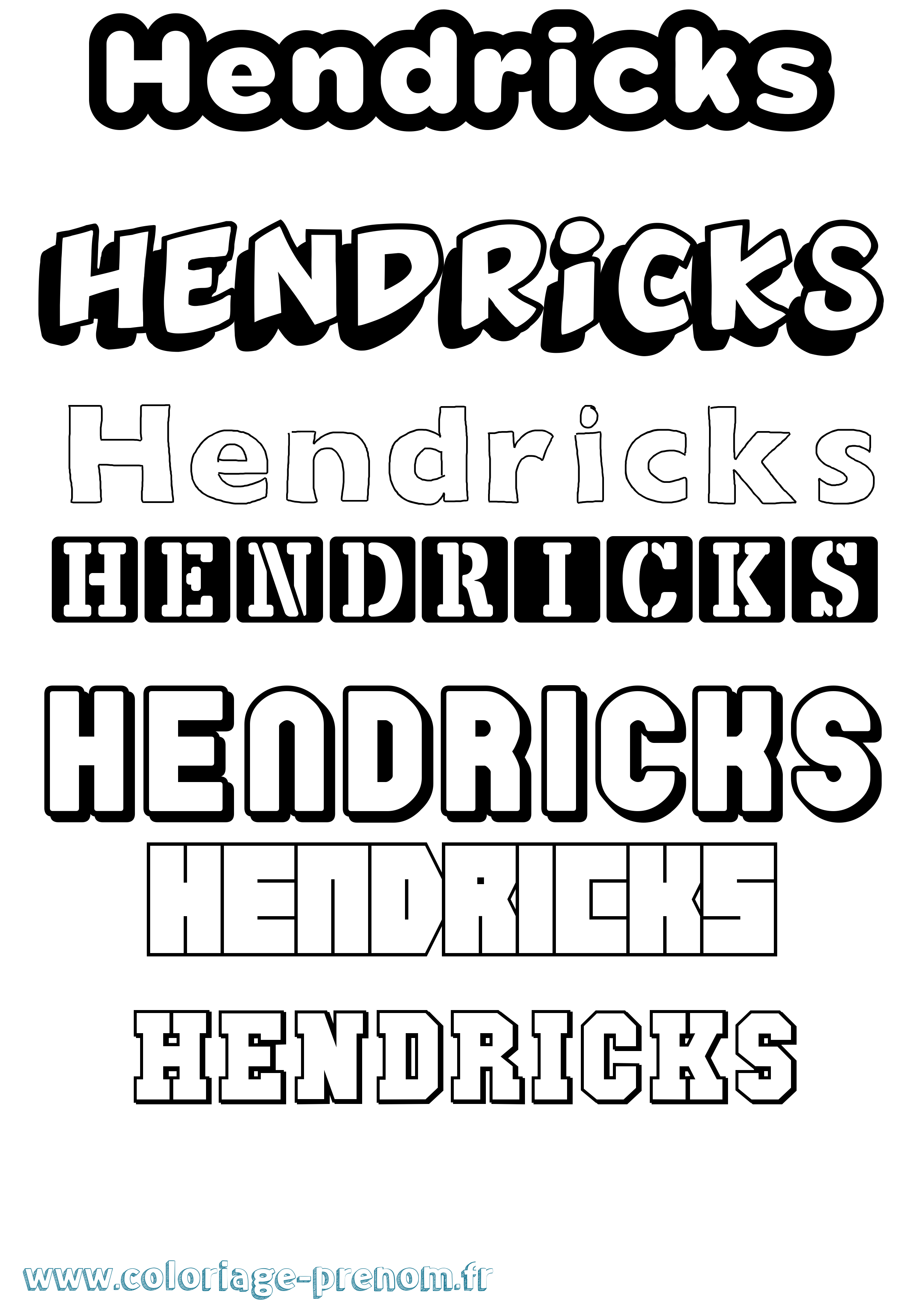Coloriage Hendricks Simple Coloriage prénom Hendricks Simple