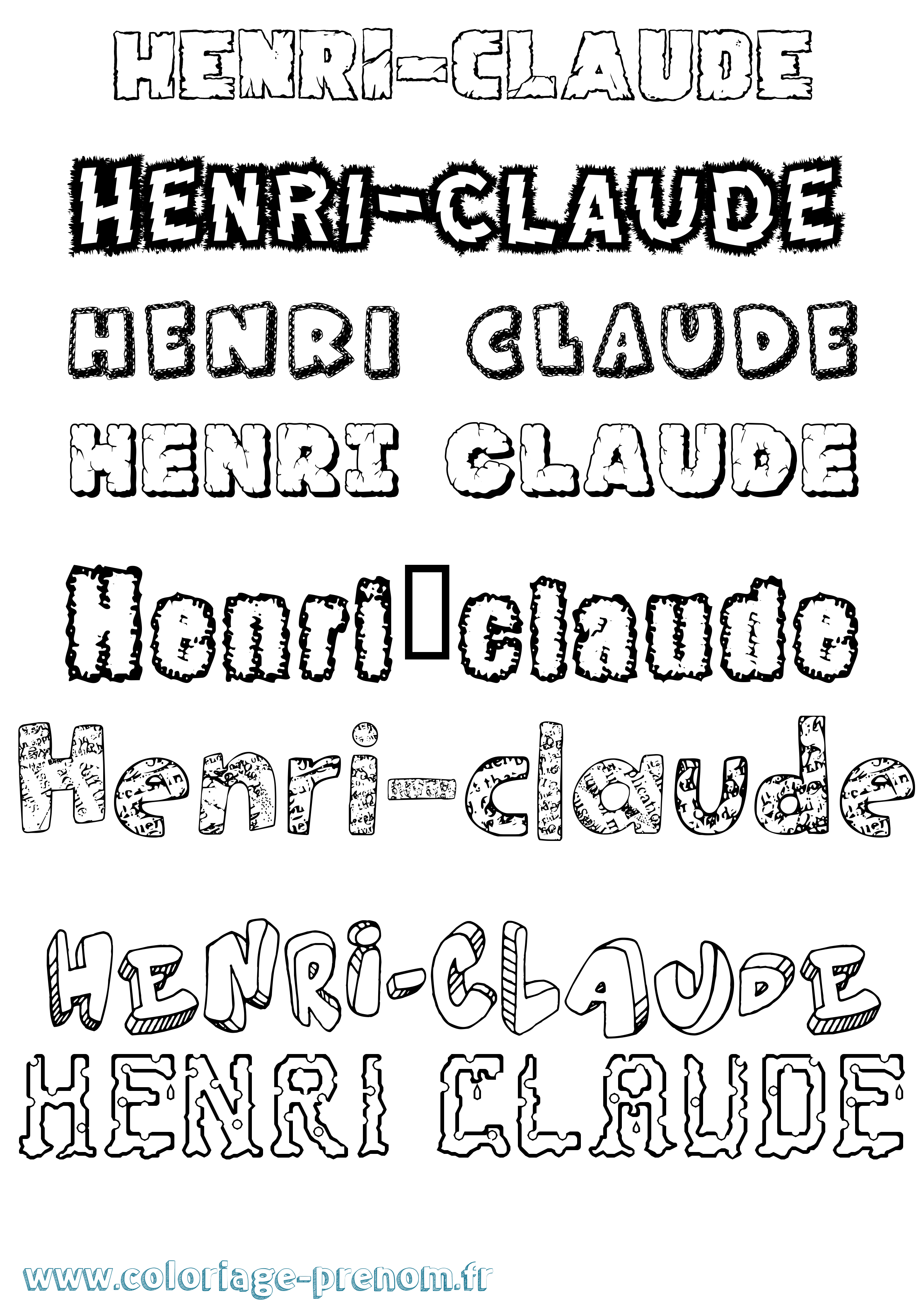Coloriage Henri-Claude Destructuré Coloriage prénom Henri-Claude Destructuré
