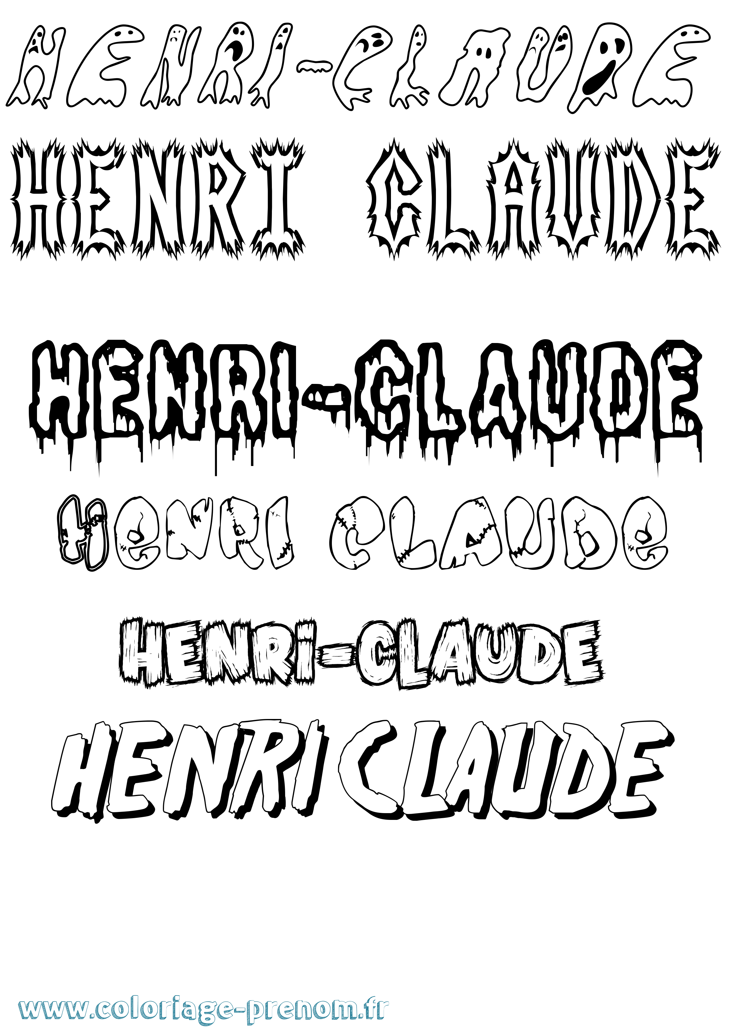 Coloriage Henri-Claude Frisson Coloriage prénom Henri-Claude Frisson