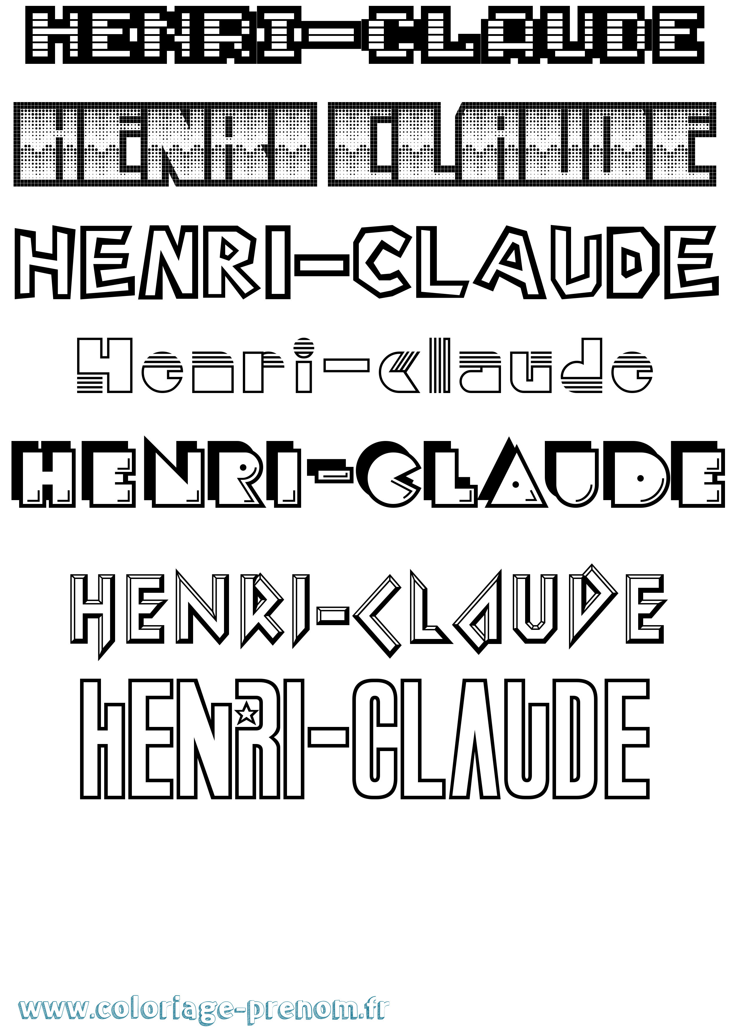 Coloriage Henri-Claude Jeux Vidéos Coloriage prénom Henri-Claude Jeux Vidéos