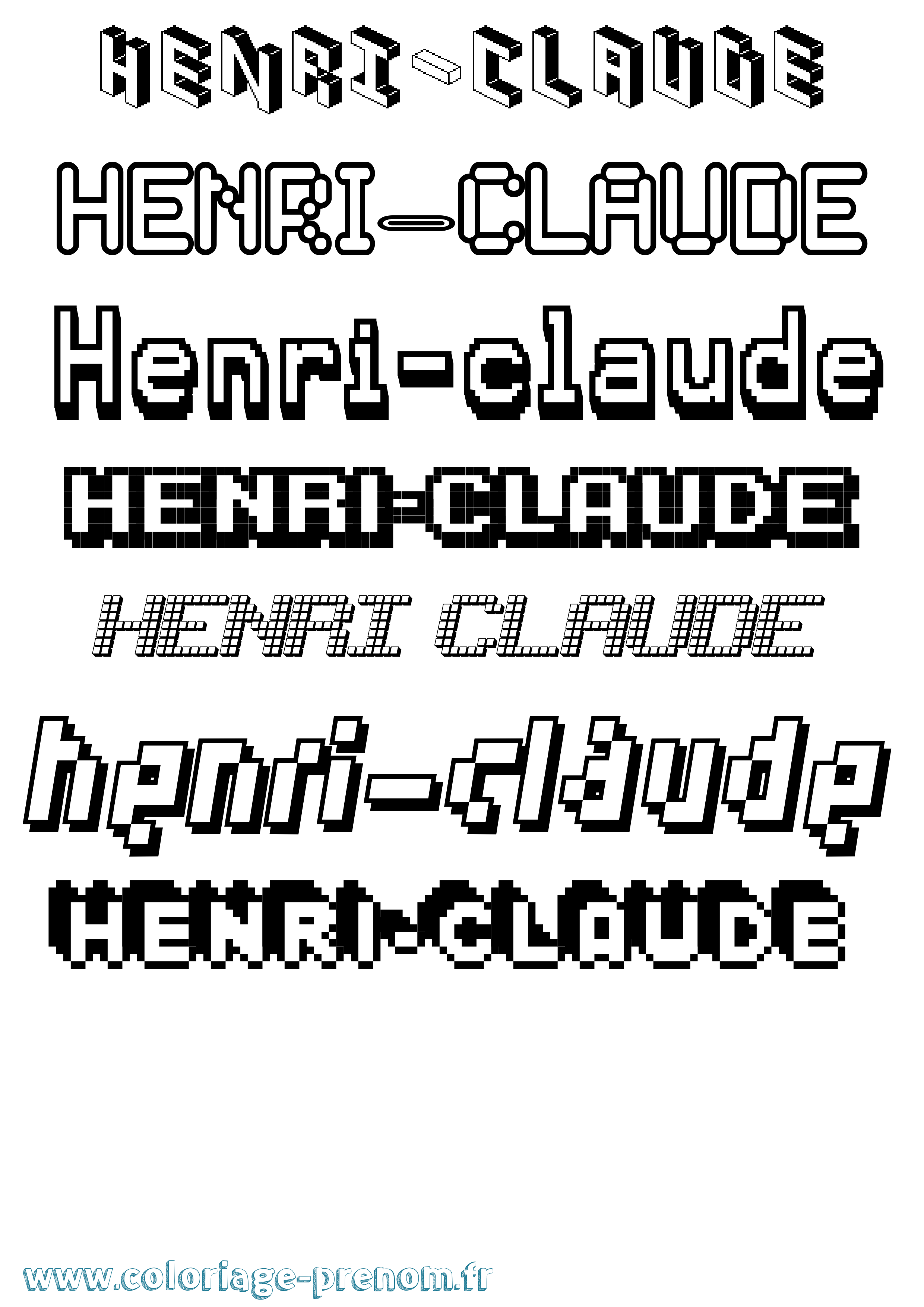Coloriage Henri-Claude Pixel Coloriage prénom Henri-Claude Pixel