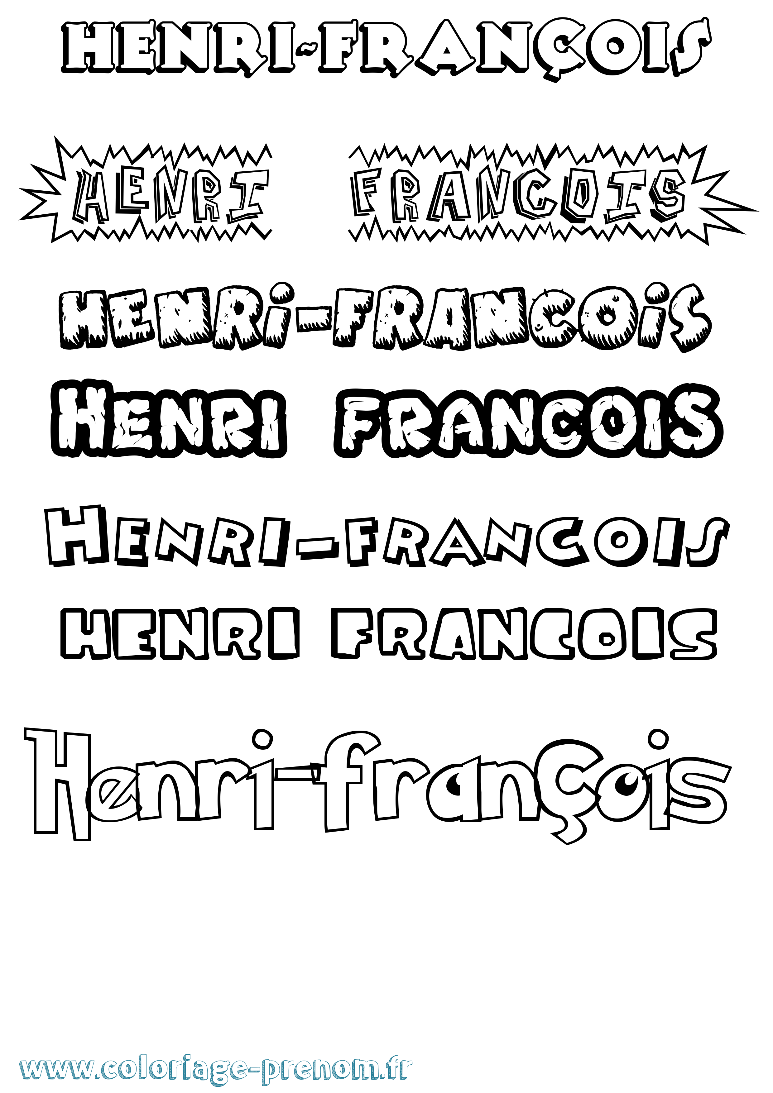 Coloriage Henri-François Dessin Animé Coloriage prénom Henri-François Dessin Animé