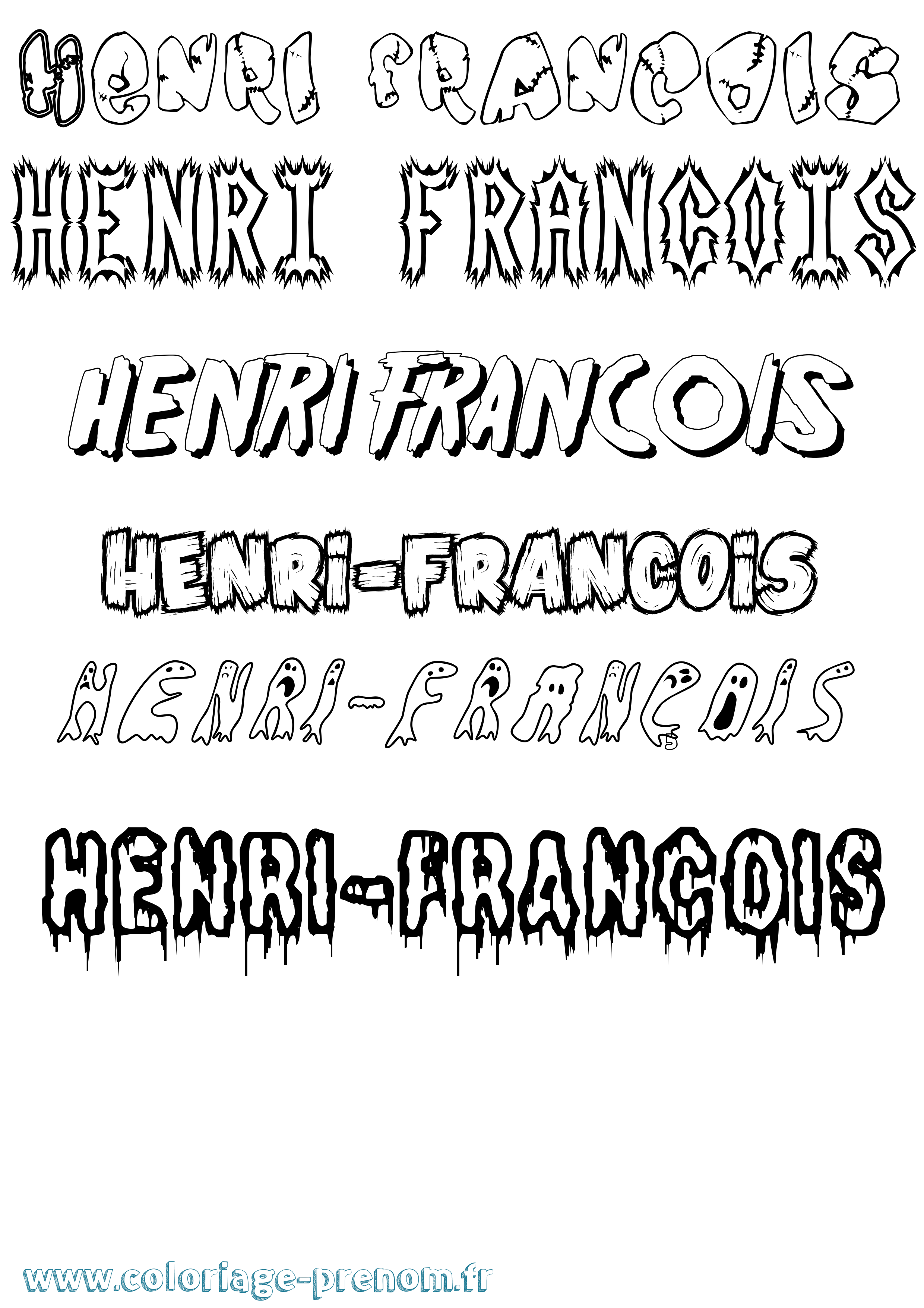 Coloriage Henri-François Frisson Coloriage prénom Henri-François Frisson