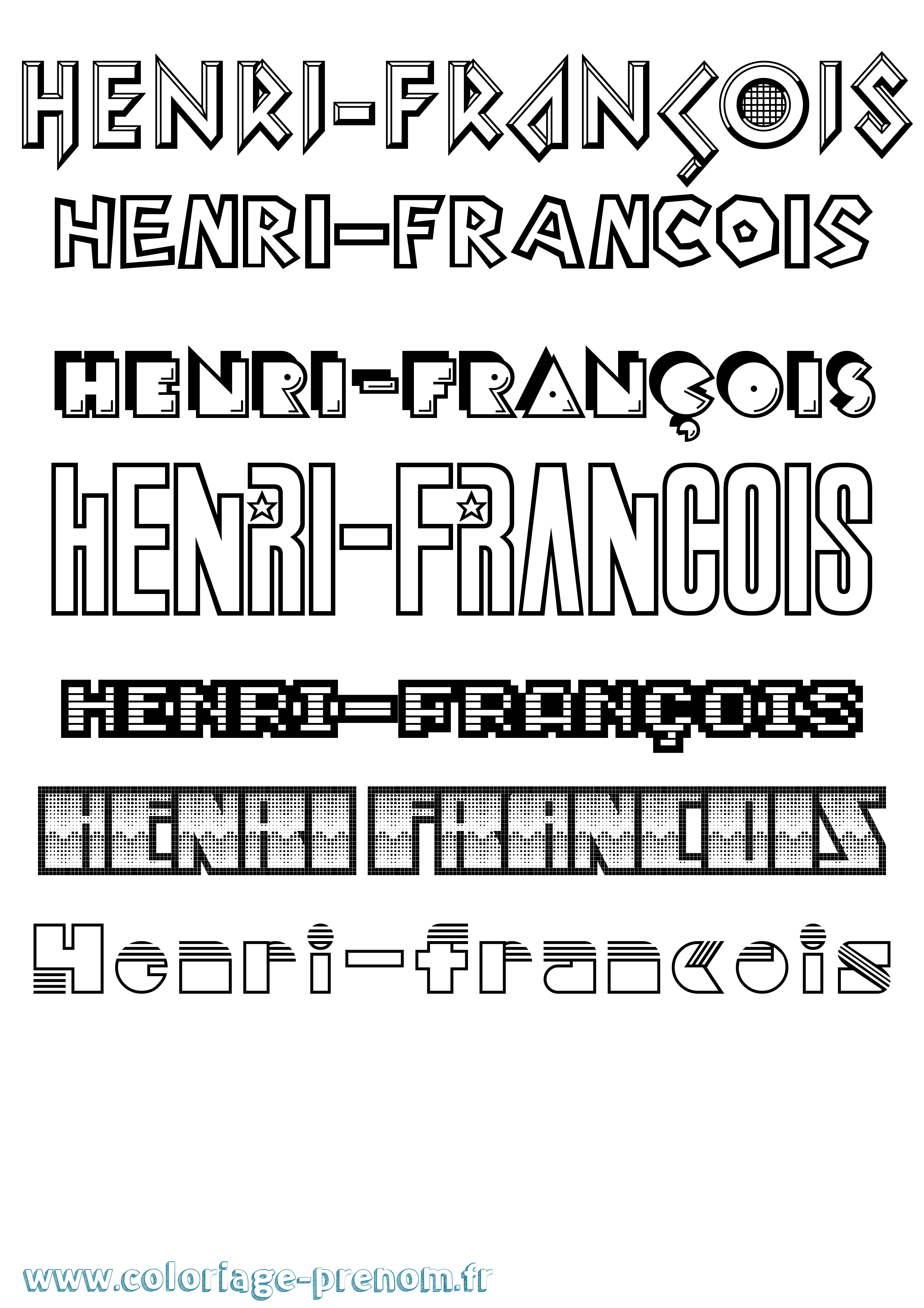 Coloriage Henri-François Jeux Vidéos Coloriage prénom Henri-François Jeux Vidéos