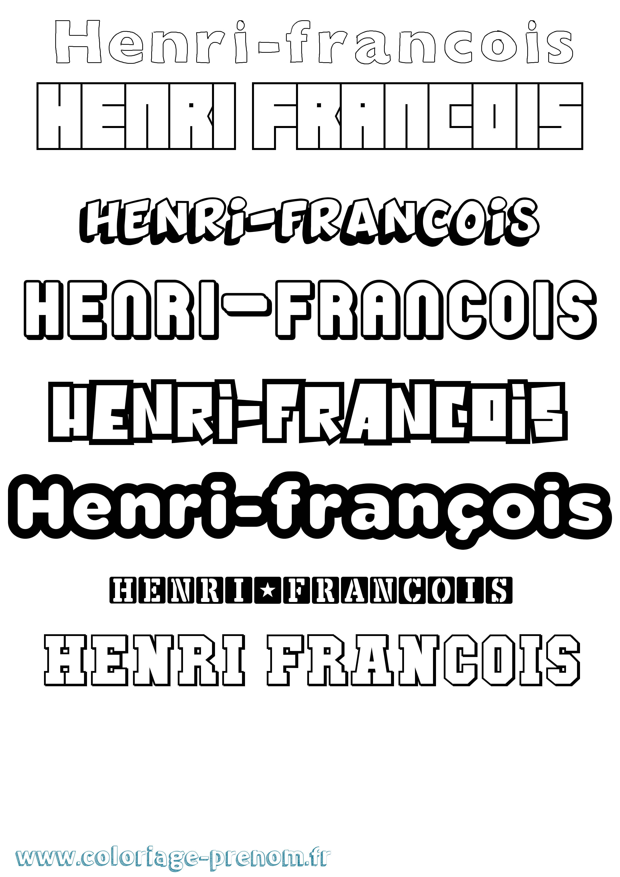 Coloriage Henri-François Simple Coloriage prénom Henri-François Simple