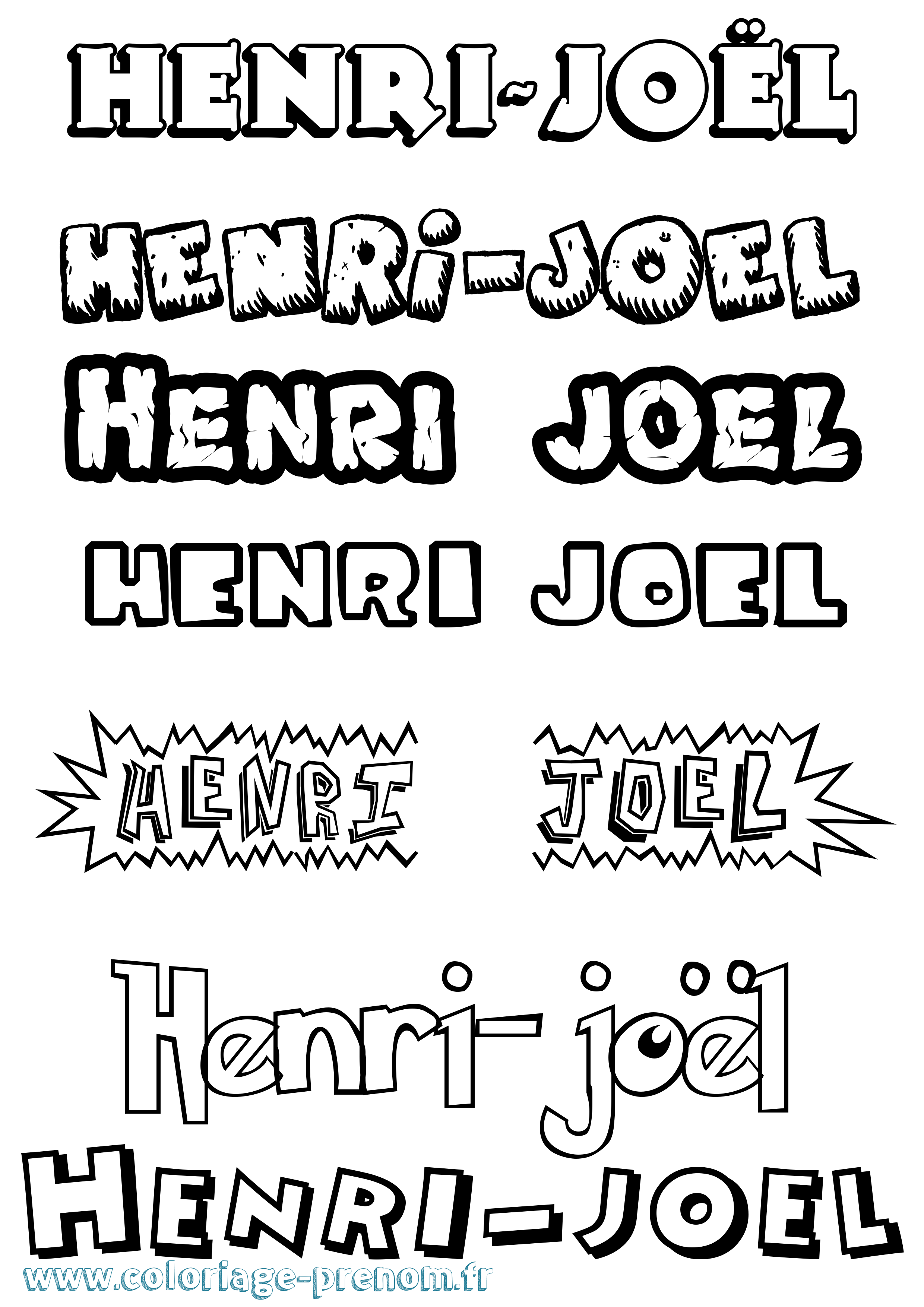 Coloriage Henri-Joël Dessin Animé Coloriage prénom Henri-Joël Dessin Animé