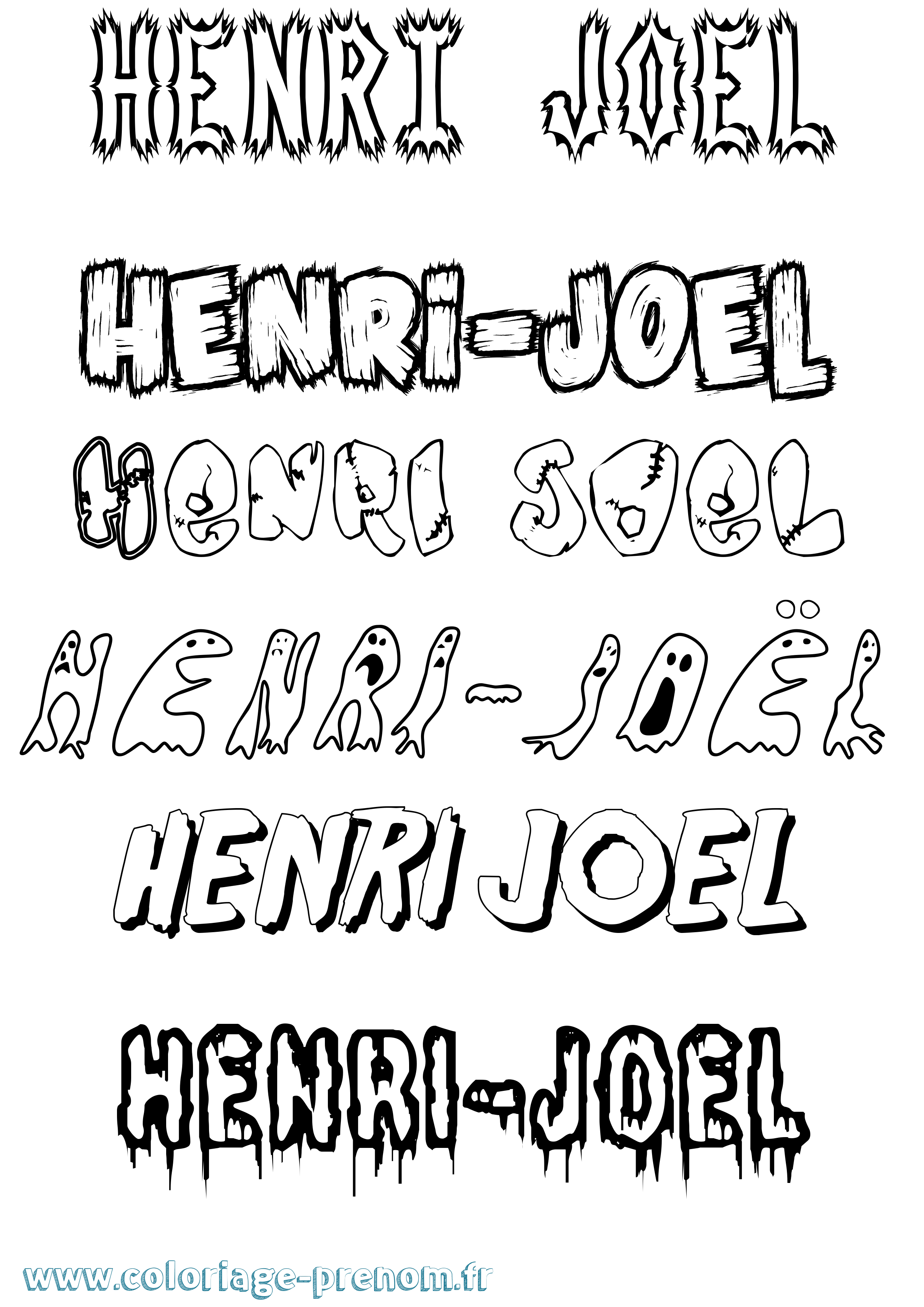 Coloriage Henri-Joël Frisson Coloriage prénom Henri-Joël Frisson