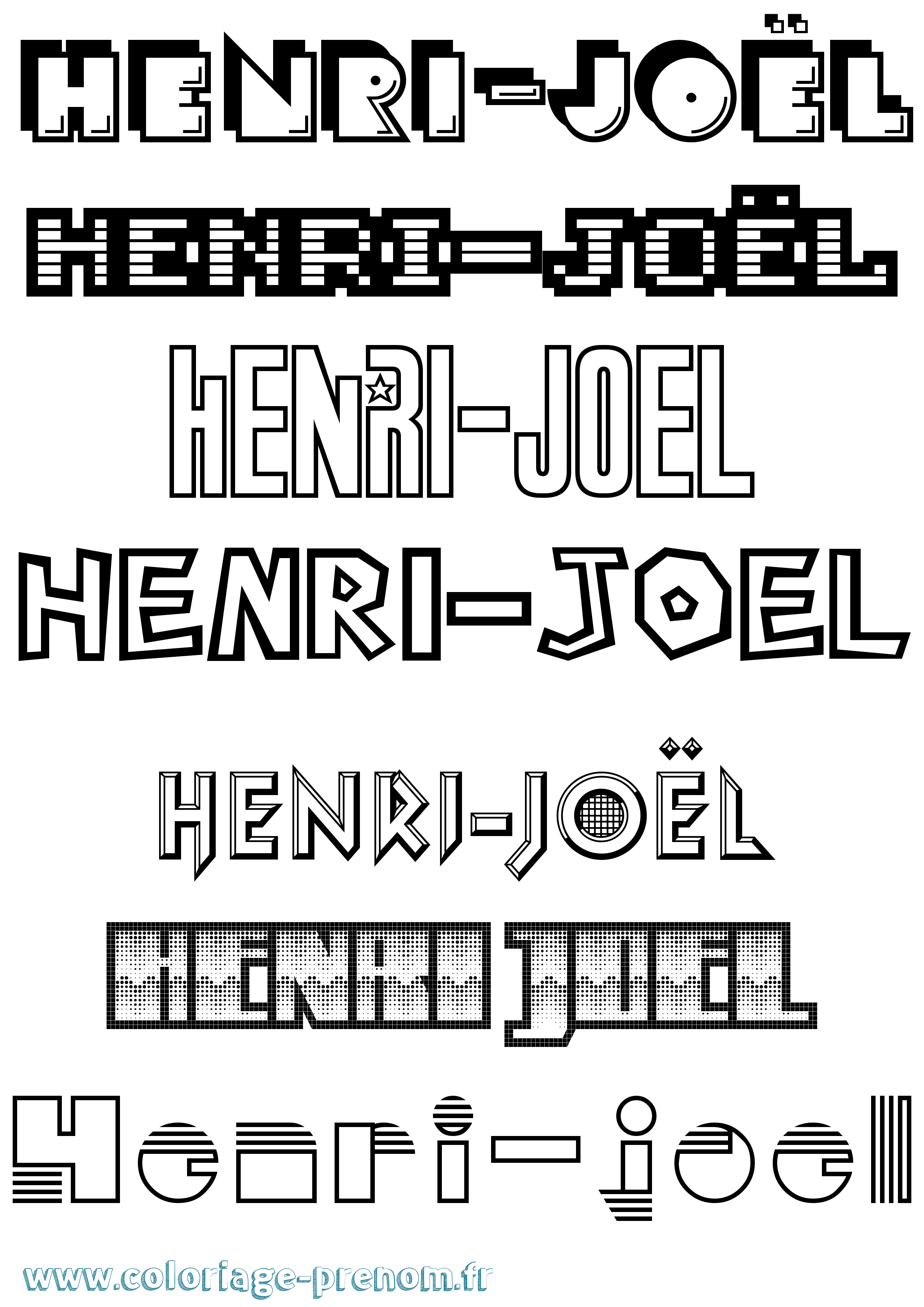 Coloriage Henri-Joël Jeux Vidéos Coloriage prénom Henri-Joël Jeux Vidéos