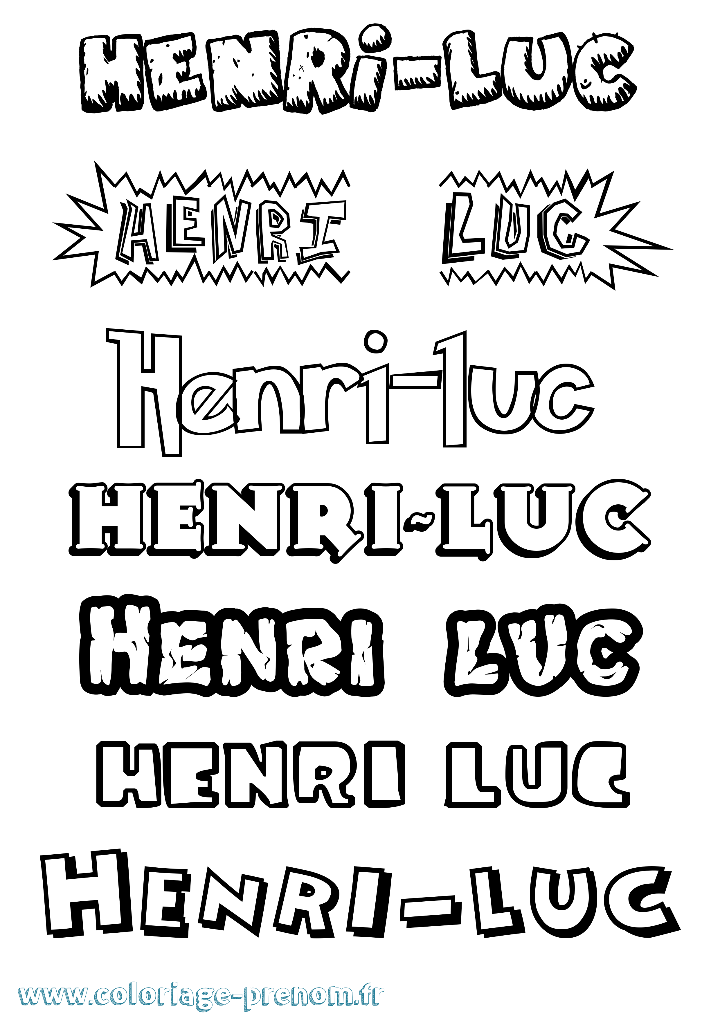 Coloriage Henri-Luc Dessin Animé Coloriage prénom Henri-Luc Dessin Animé