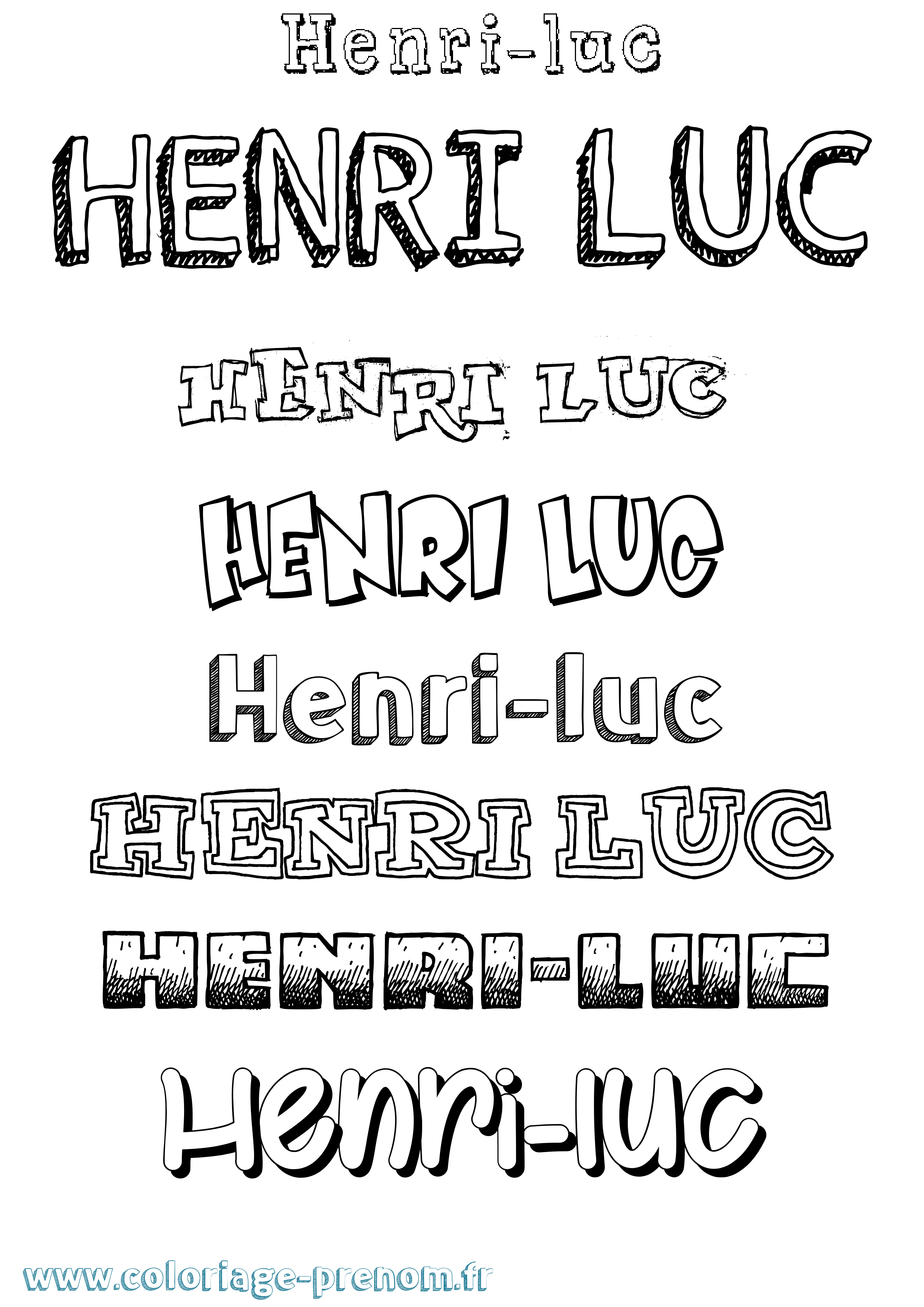 Coloriage Henri-Luc Dessiné Coloriage prénom Henri-Luc Dessiné