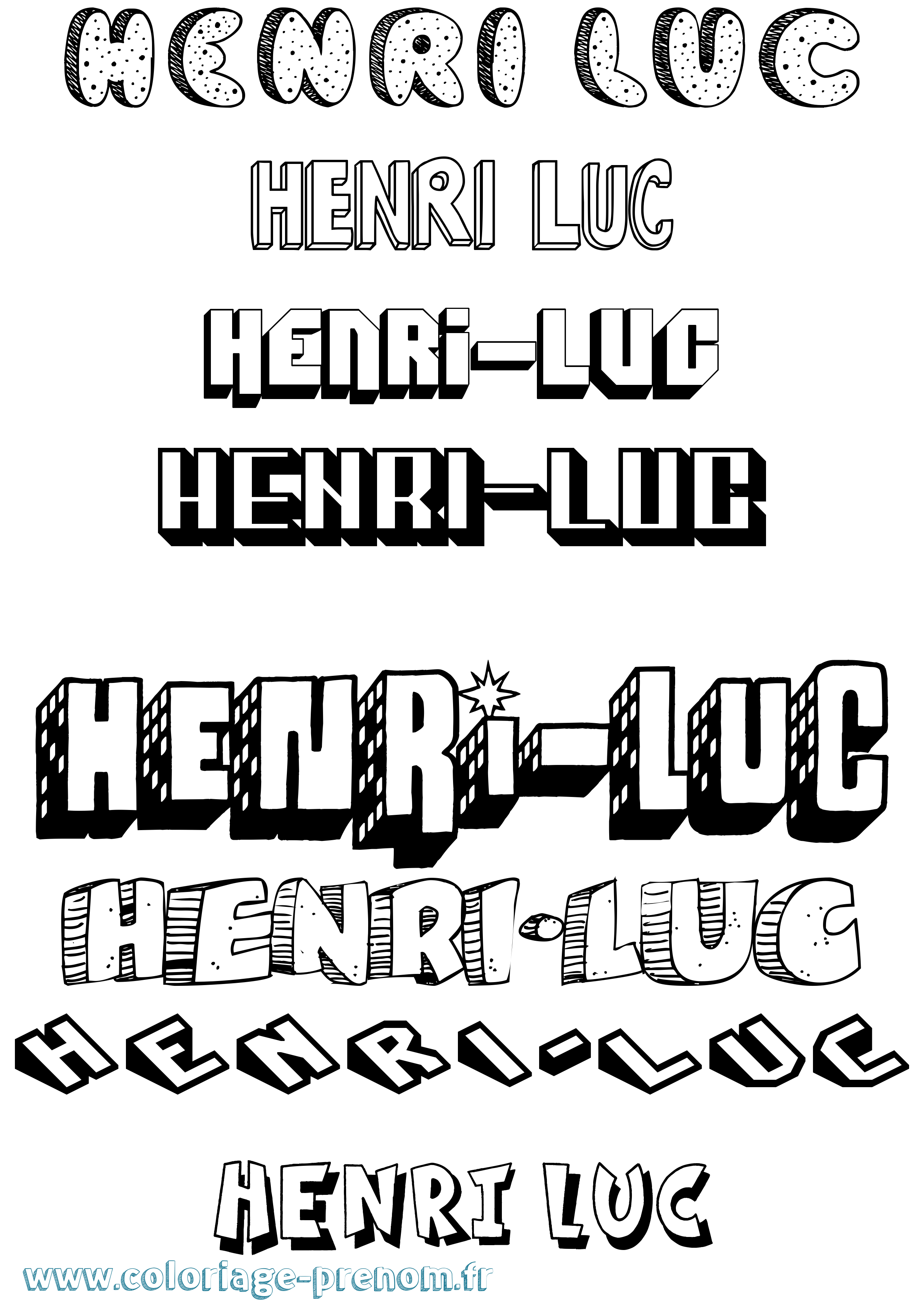 Coloriage Henri-Luc Effet 3D Coloriage prénom Henri-Luc Effet 3D