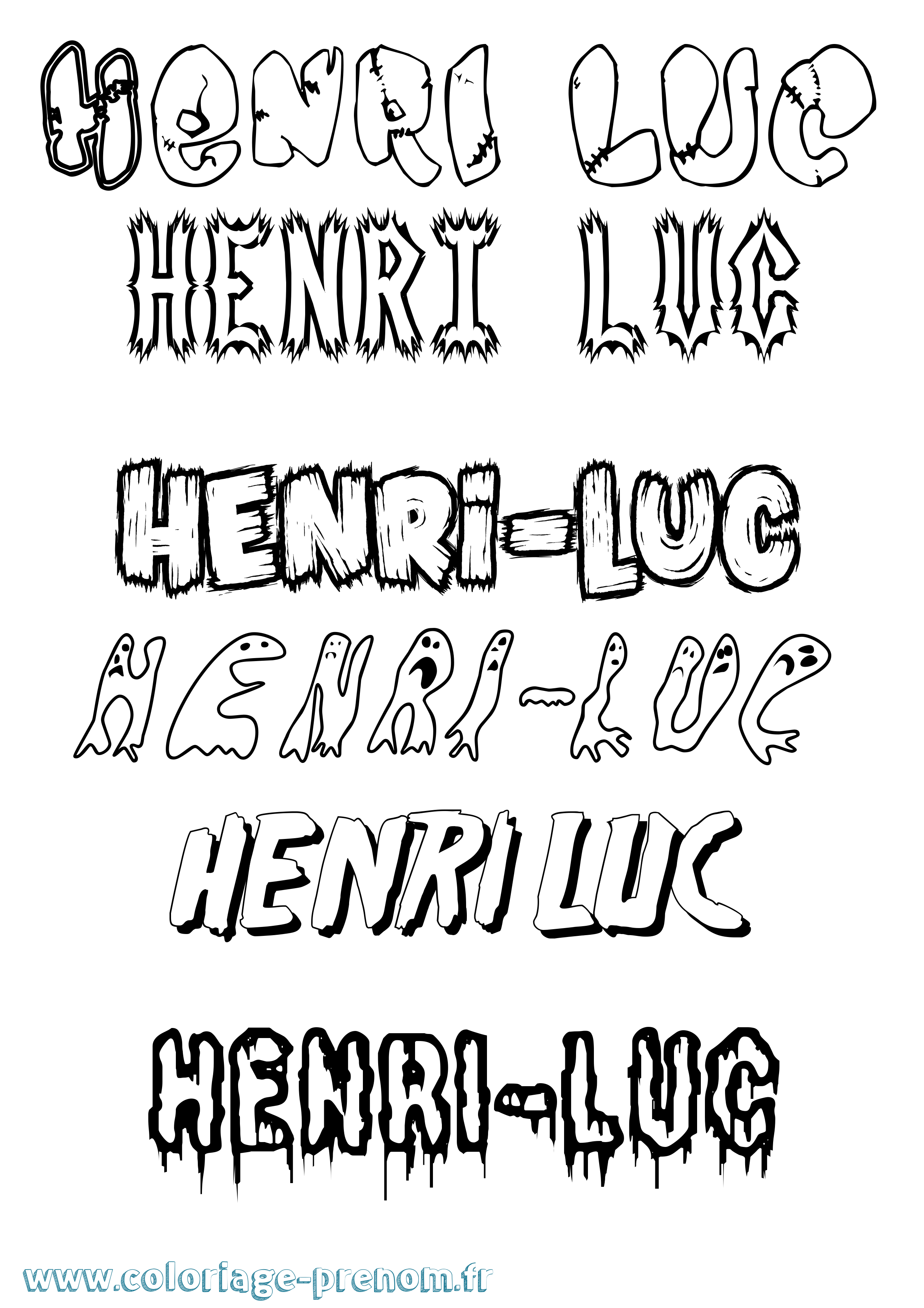 Coloriage Henri-Luc Frisson Coloriage prénom Henri-Luc Frisson