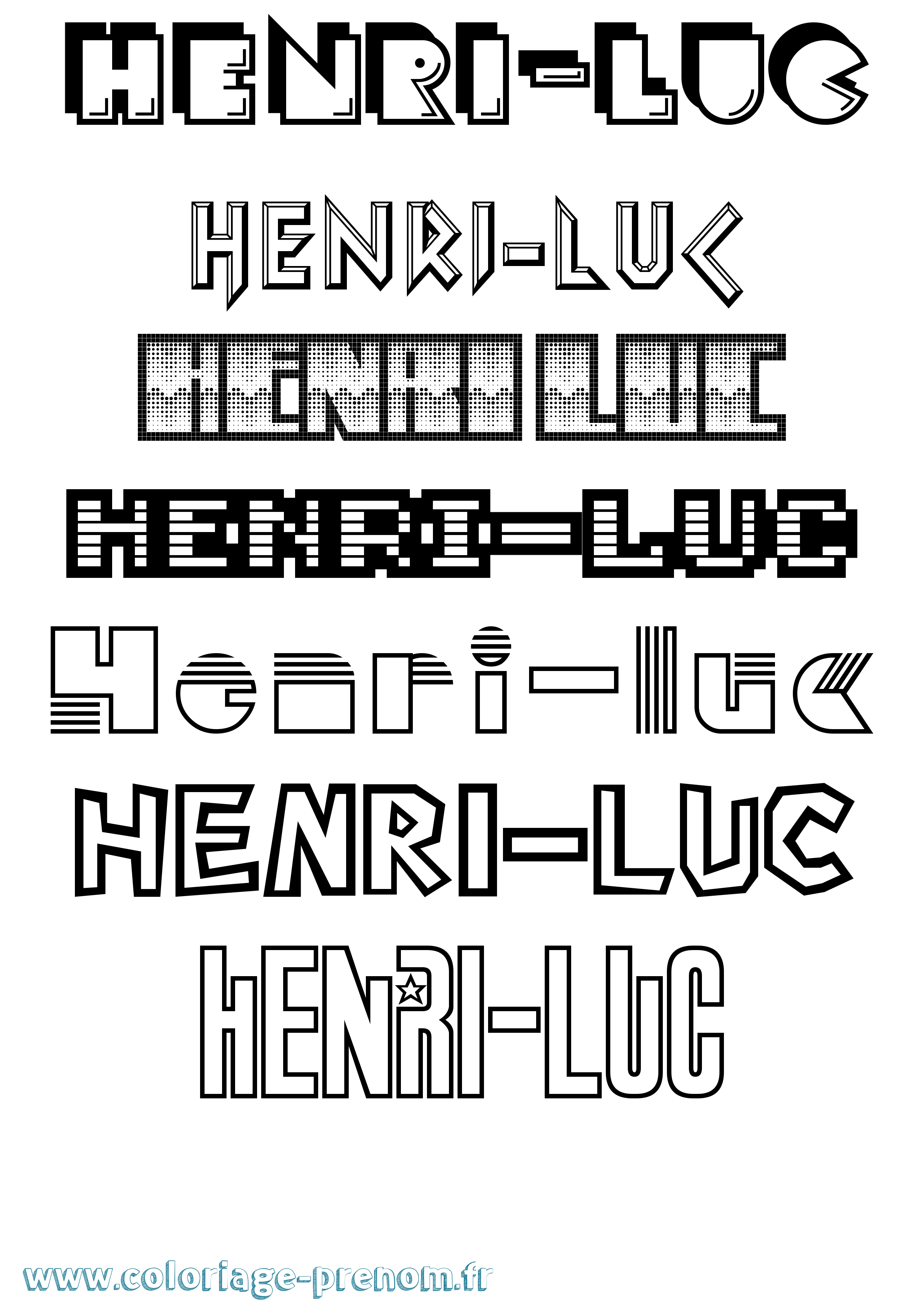 Coloriage Henri-Luc Jeux Vidéos Coloriage prénom Henri-Luc Jeux Vidéos