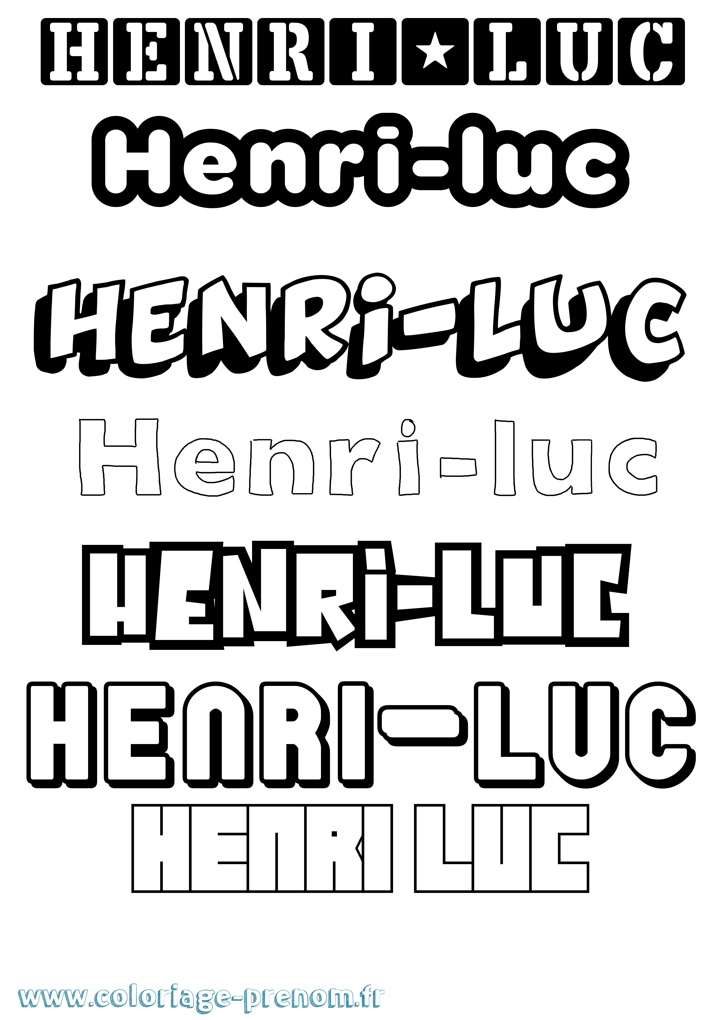 Coloriage Henri-Luc Simple Coloriage prénom Henri-Luc Simple