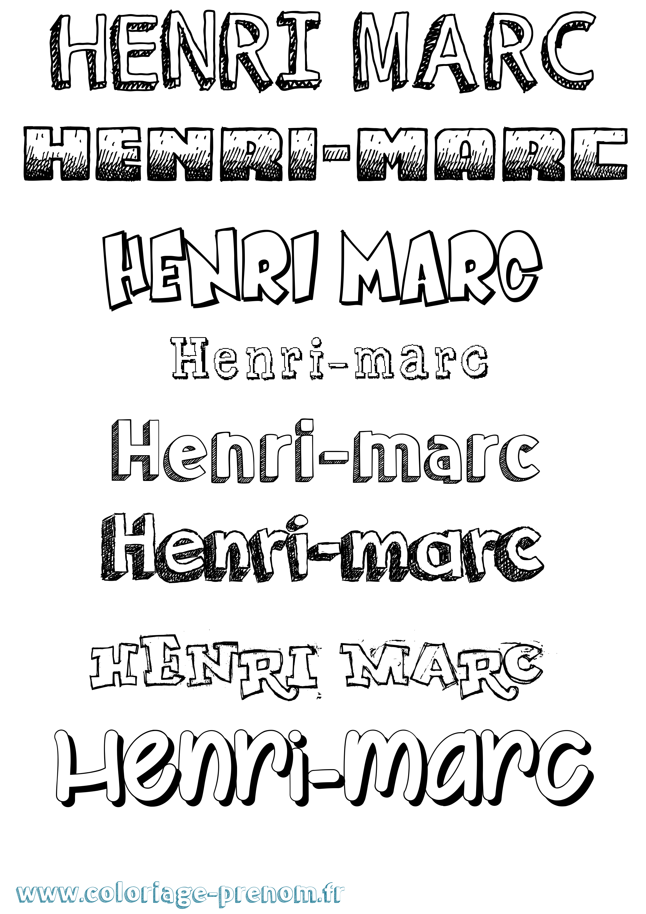 Coloriage Henri-Marc Dessiné Coloriage prénom Henri-Marc Dessiné