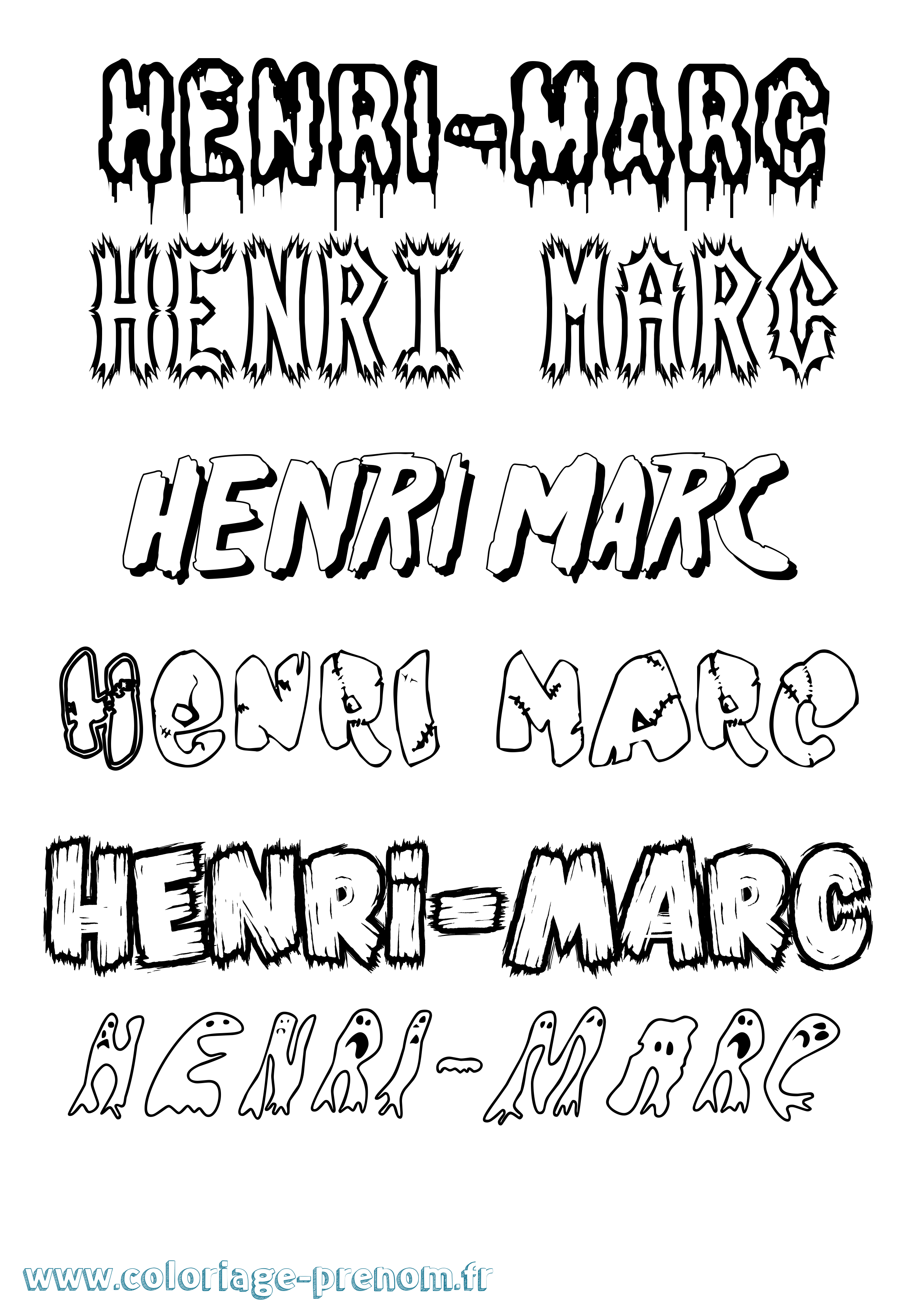 Coloriage Henri-Marc Frisson Coloriage prénom Henri-Marc Frisson