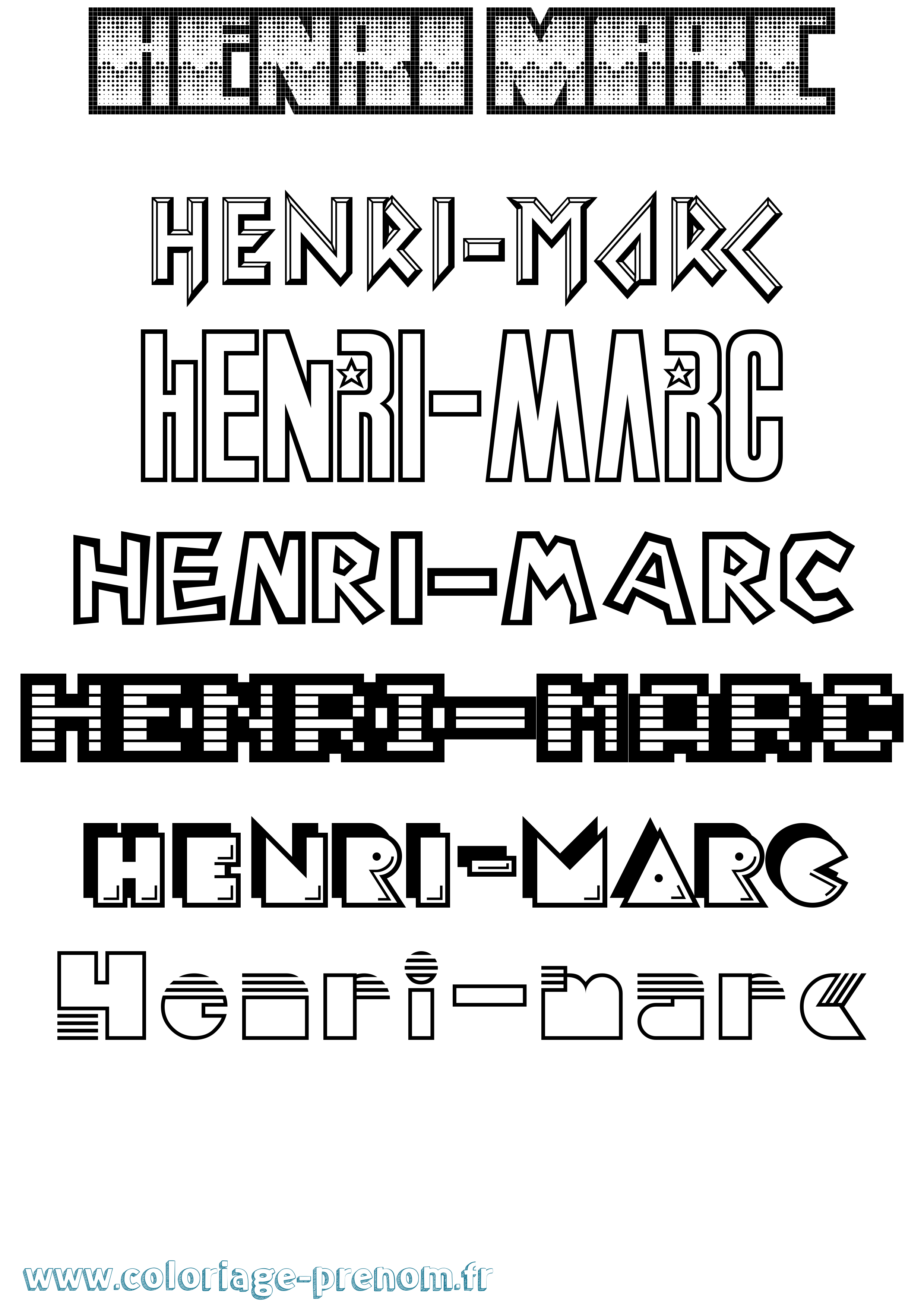 Coloriage Henri-Marc Jeux Vidéos Coloriage prénom Henri-Marc Jeux Vidéos