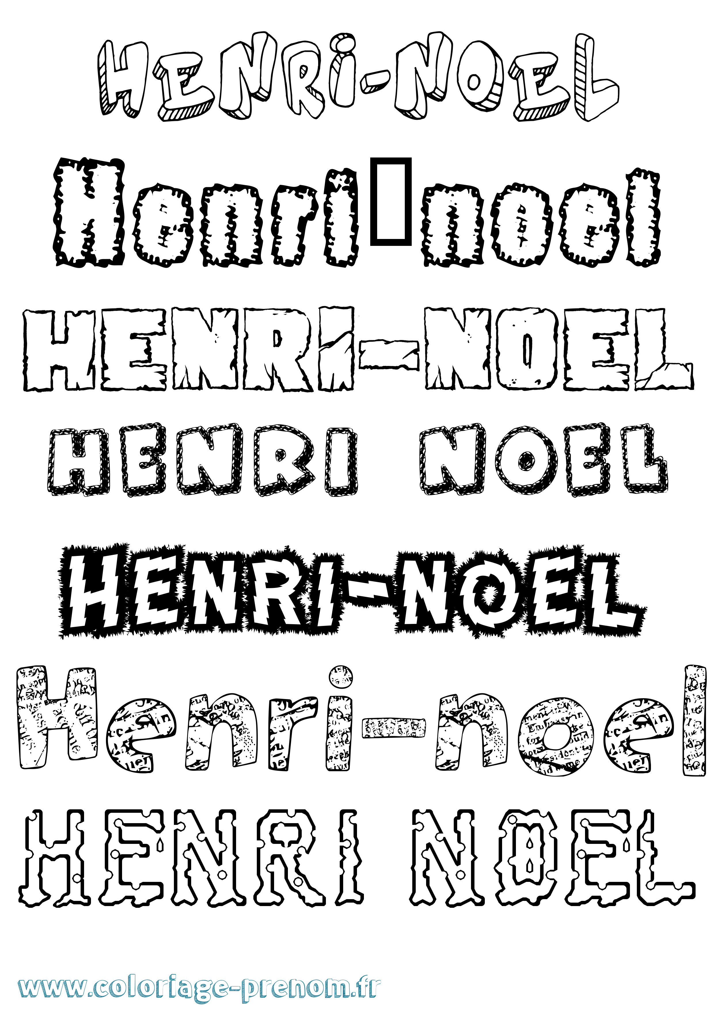 Coloriage Henri-Noël Destructuré Coloriage prénom Henri-Noël Destructuré