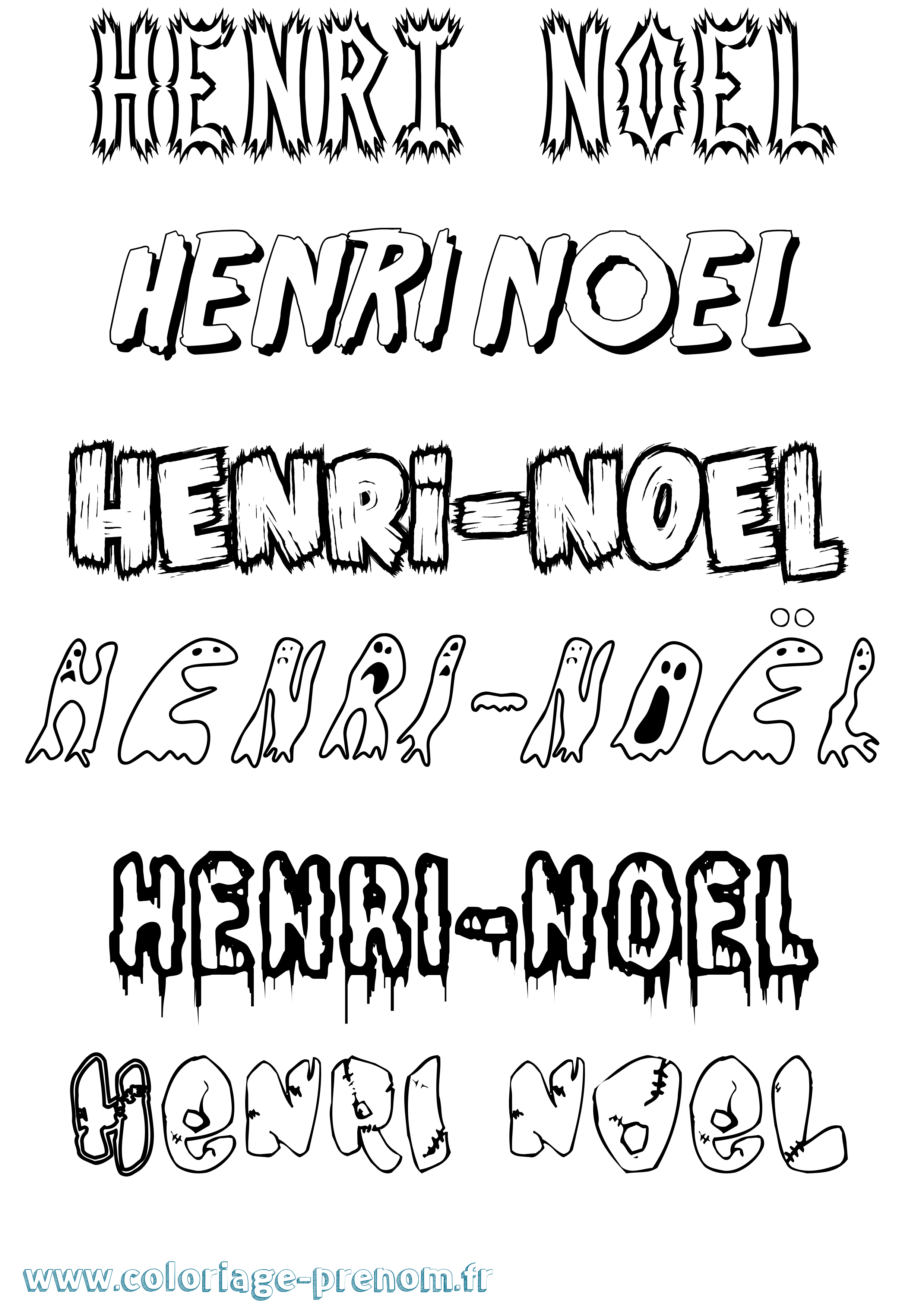 Coloriage Henri-Noël Frisson Coloriage prénom Henri-Noël Frisson