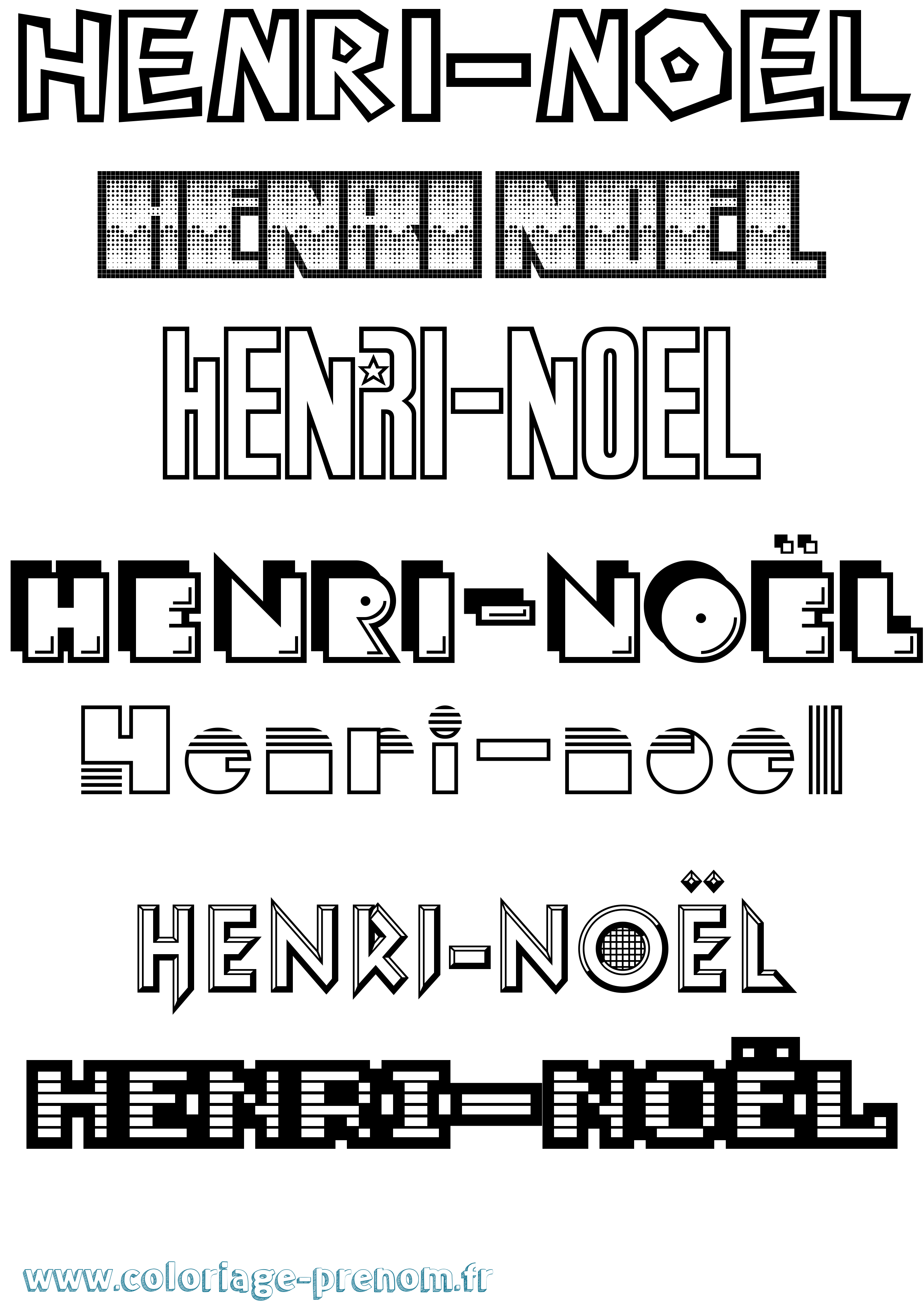 Coloriage Henri-Noël Jeux Vidéos Coloriage prénom Henri-Noël Jeux Vidéos