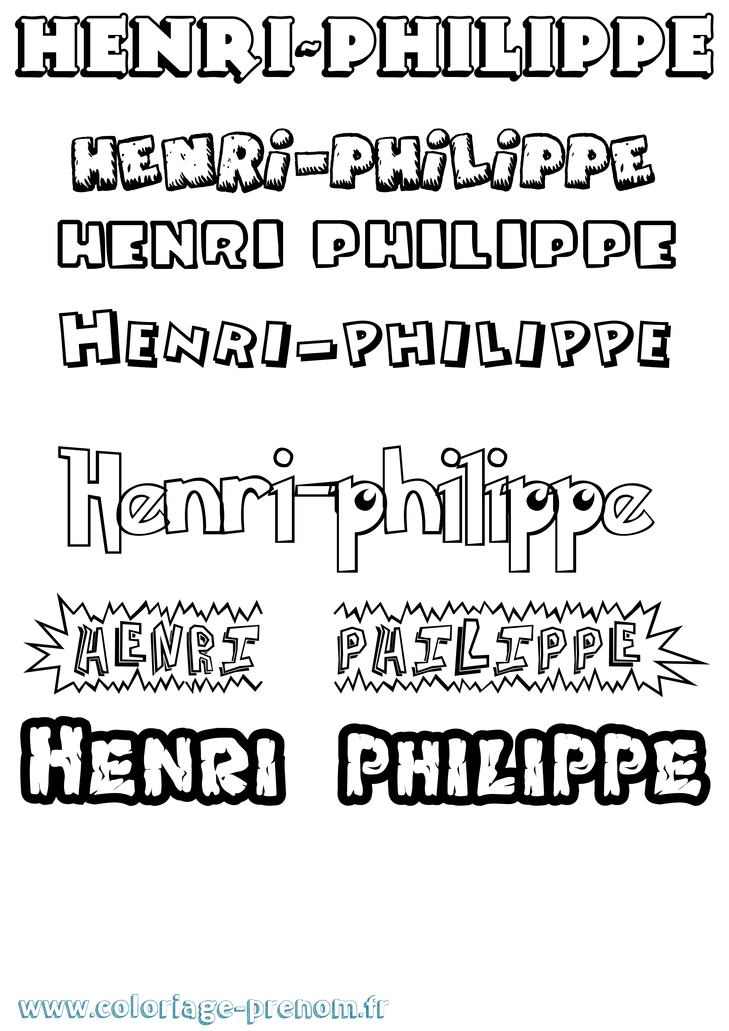 Coloriage Henri-Philippe Dessin Animé Coloriage prénom Henri-Philippe Dessin Animé