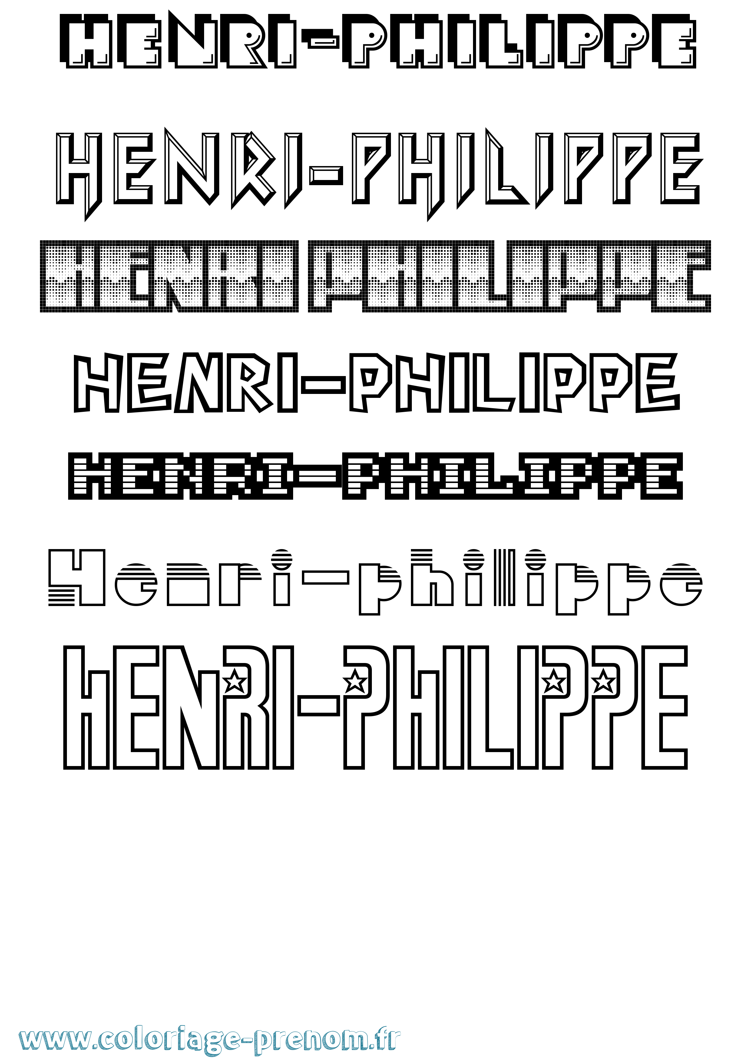 Coloriage Henri-Philippe Jeux Vidéos Coloriage prénom Henri-Philippe Jeux Vidéos