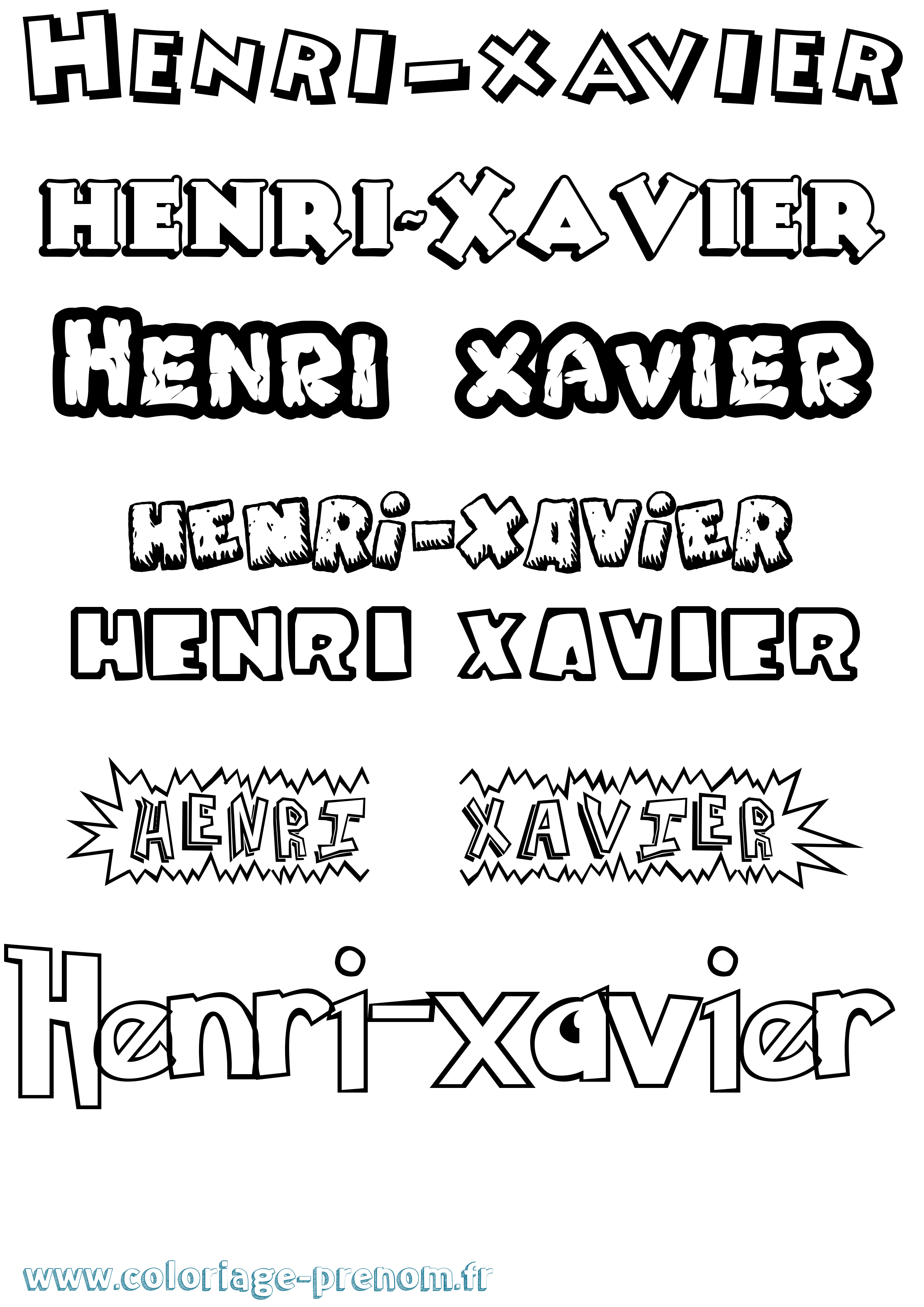 Coloriage Henri-Xavier Dessin Animé Coloriage prénom Henri-Xavier Dessin Animé