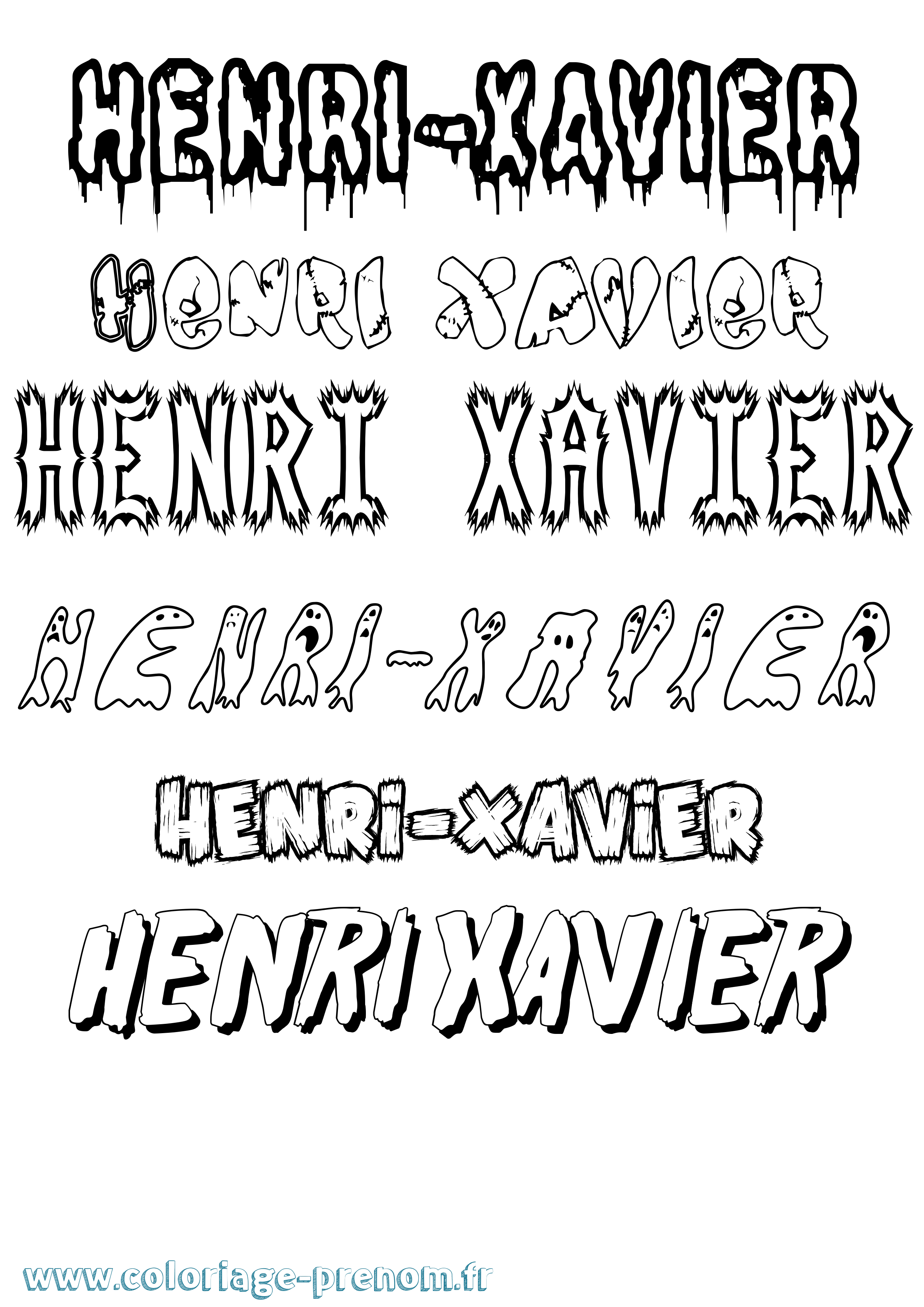 Coloriage Henri-Xavier Frisson Coloriage prénom Henri-Xavier Frisson
