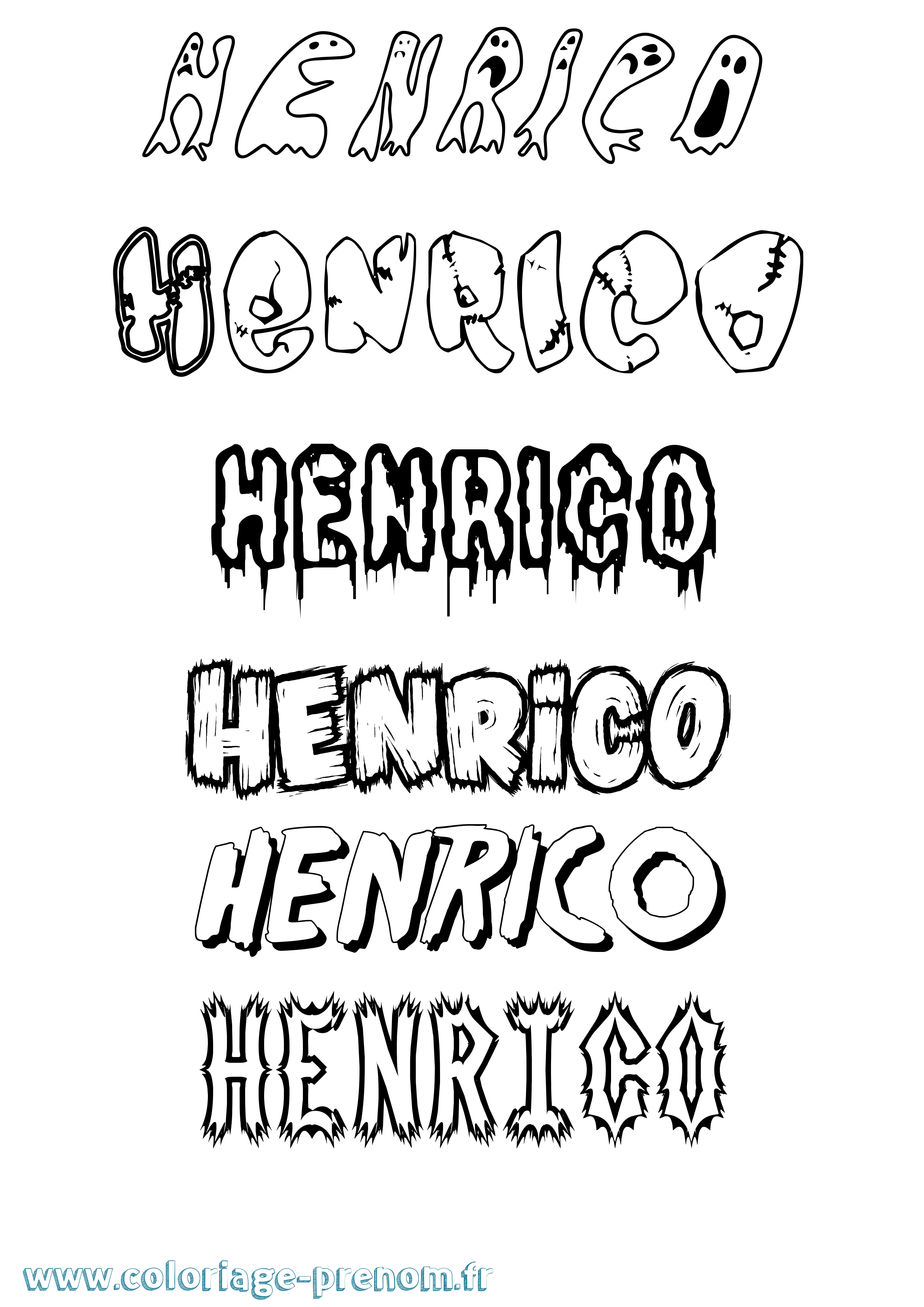 Coloriage Henrico Frisson Coloriage prénom Henrico Frisson