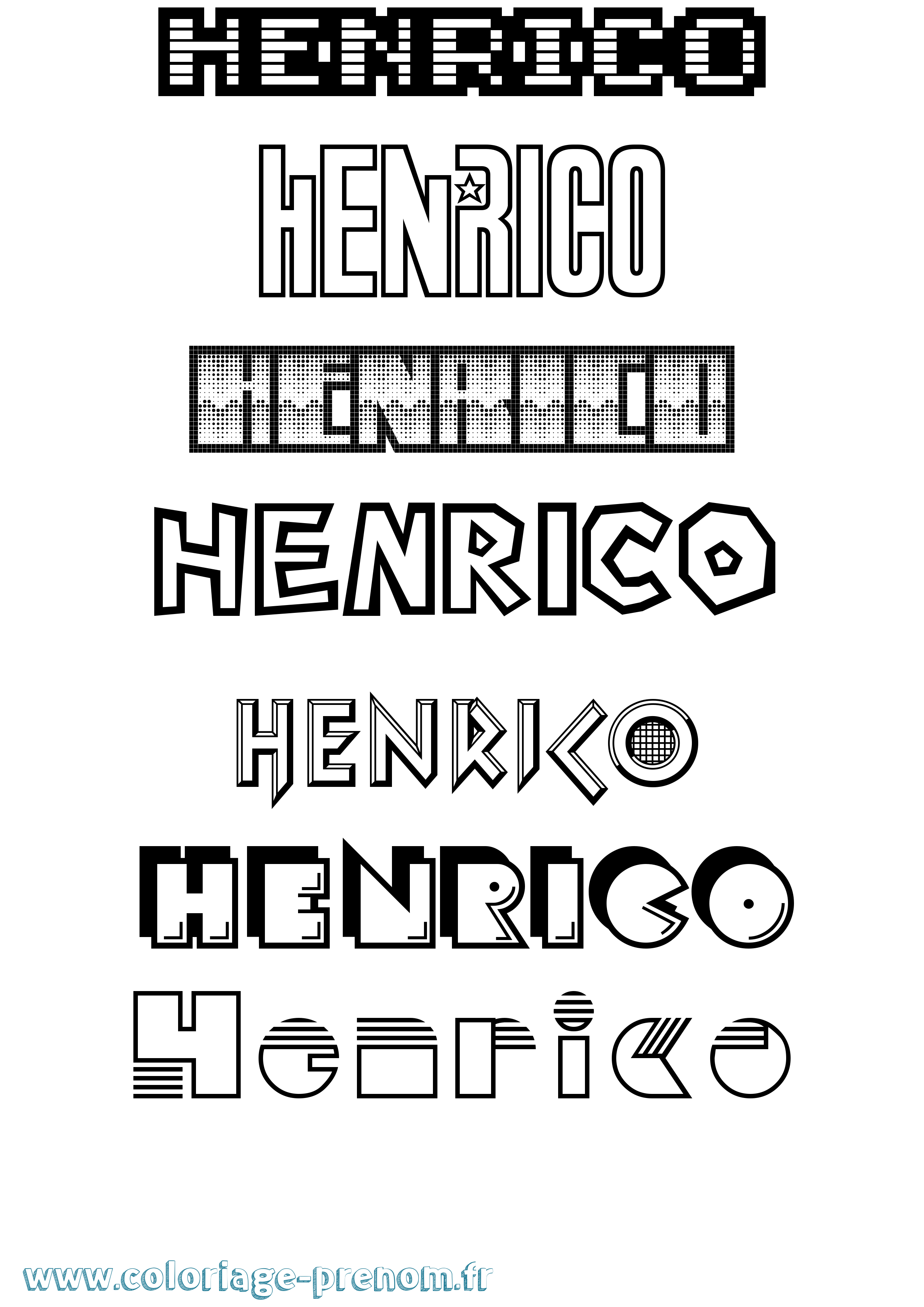 Coloriage Henrico Jeux Vidéos Coloriage prénom Henrico Jeux Vidéos