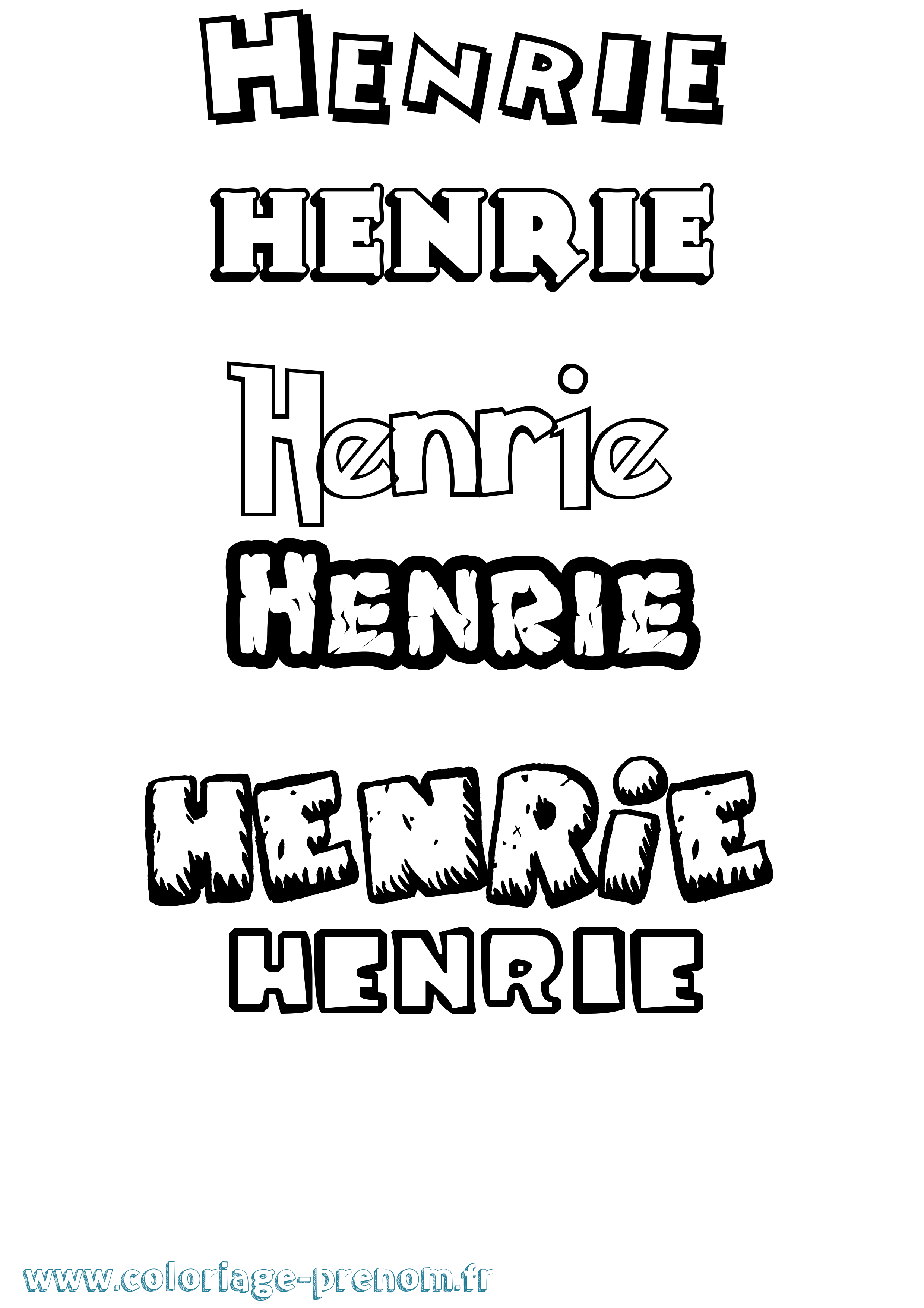 Coloriage Henrie Dessin Animé Coloriage prénom Henrie Dessin Animé