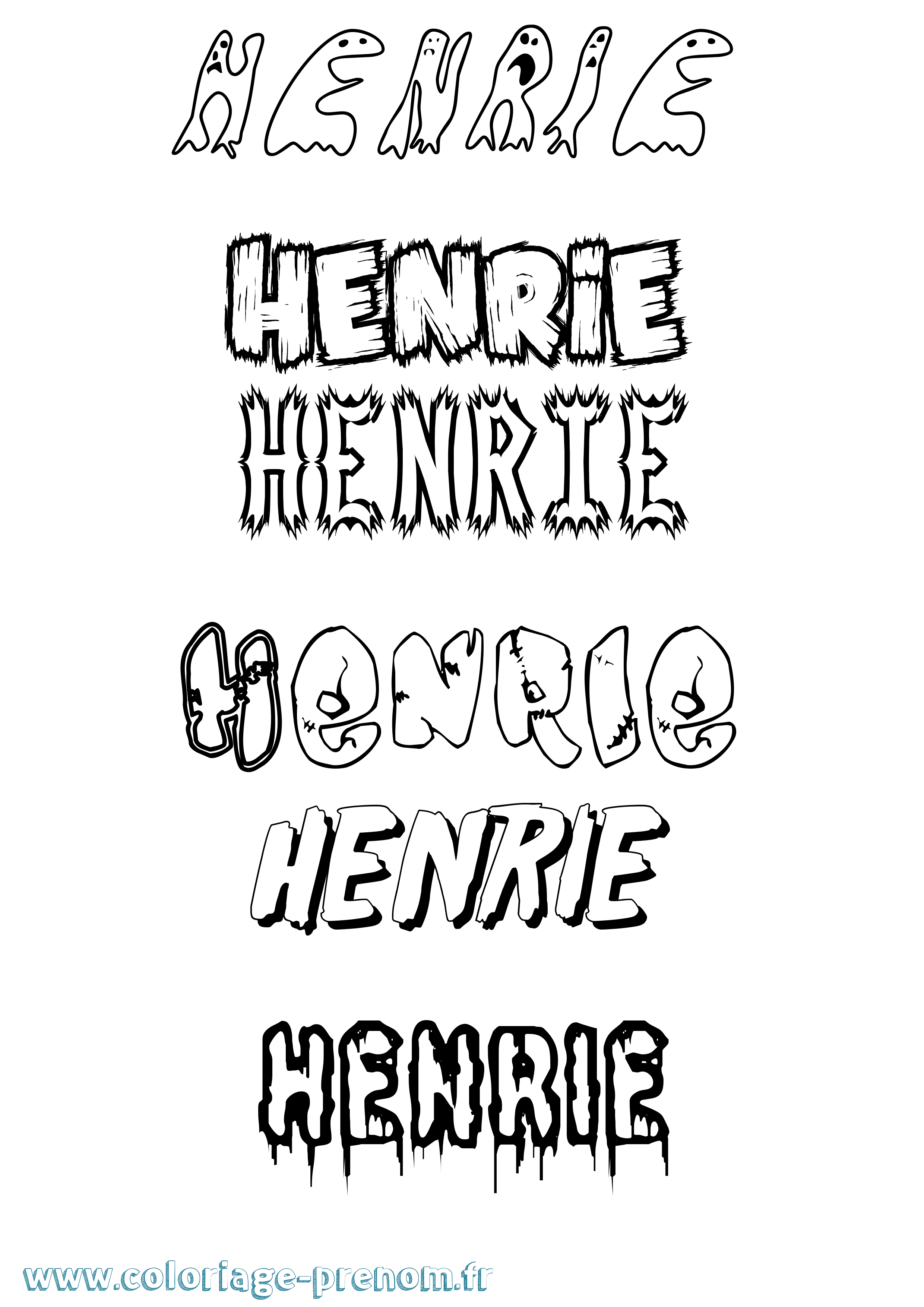 Coloriage Henrie Frisson Coloriage prénom Henrie Frisson
