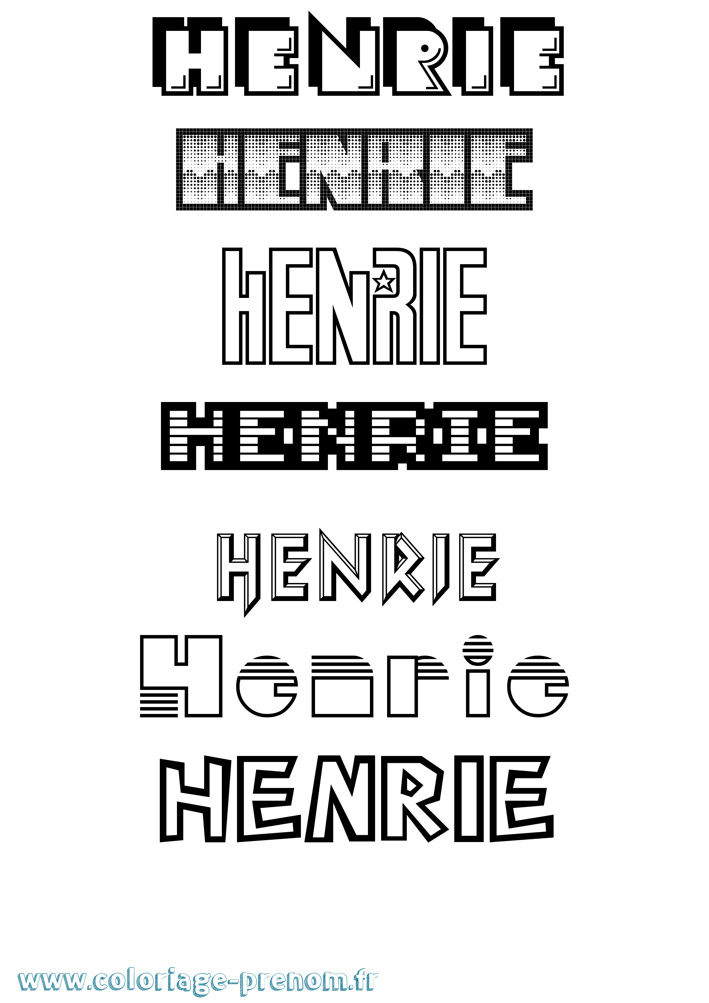 Coloriage Henrie Jeux Vidéos Coloriage prénom Henrie Jeux Vidéos