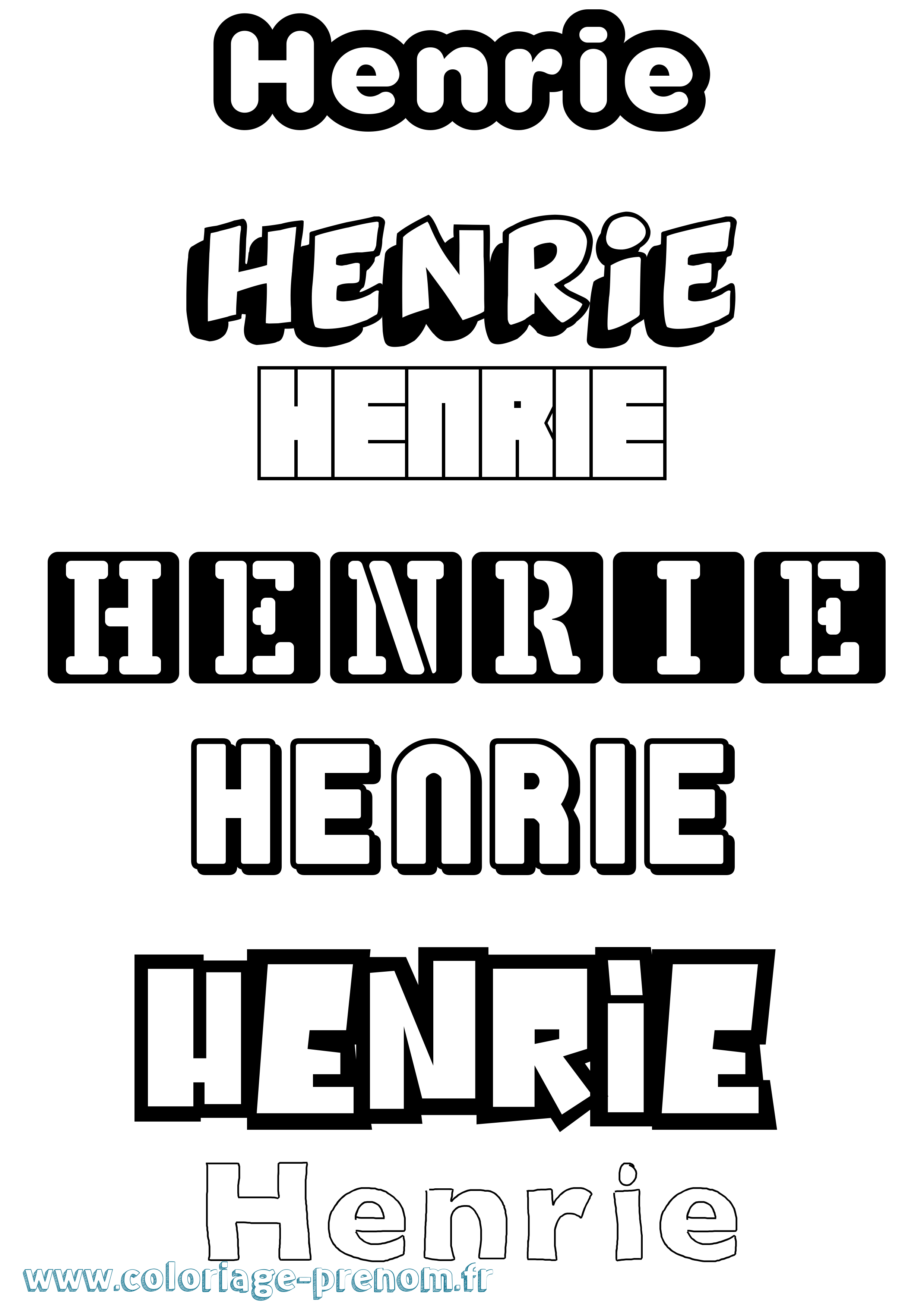 Coloriage Henrie Simple Coloriage prénom Henrie Simple