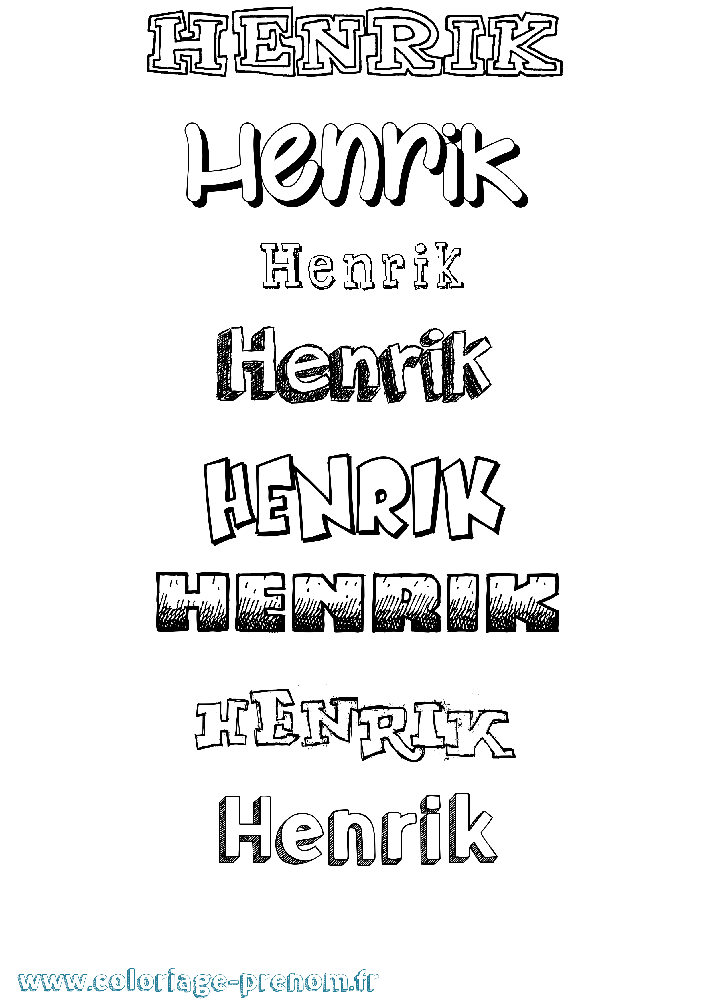 Coloriage Henrik Dessiné Coloriage prénom Henrik Dessiné