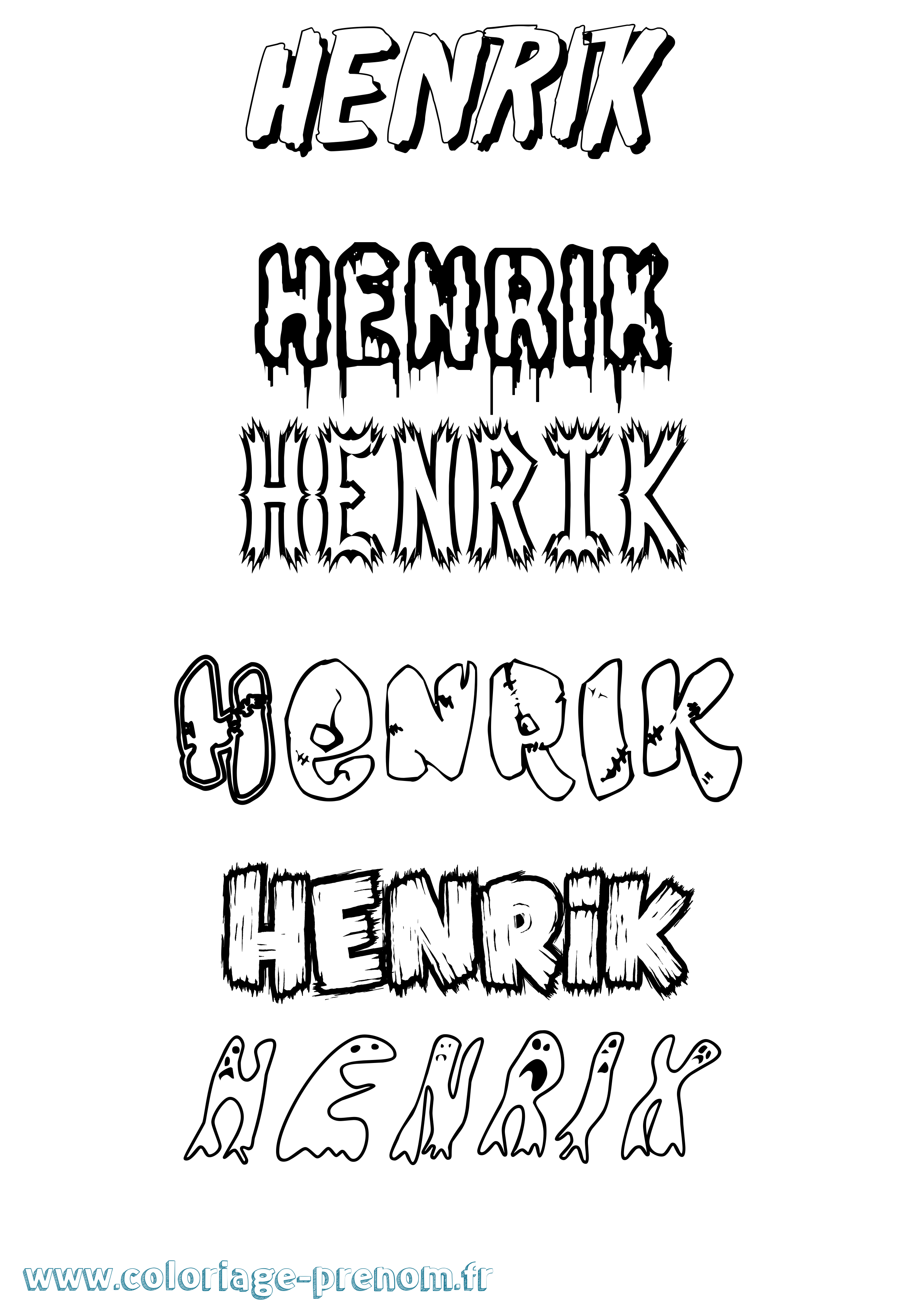Coloriage Henrik Frisson Coloriage prénom Henrik Frisson