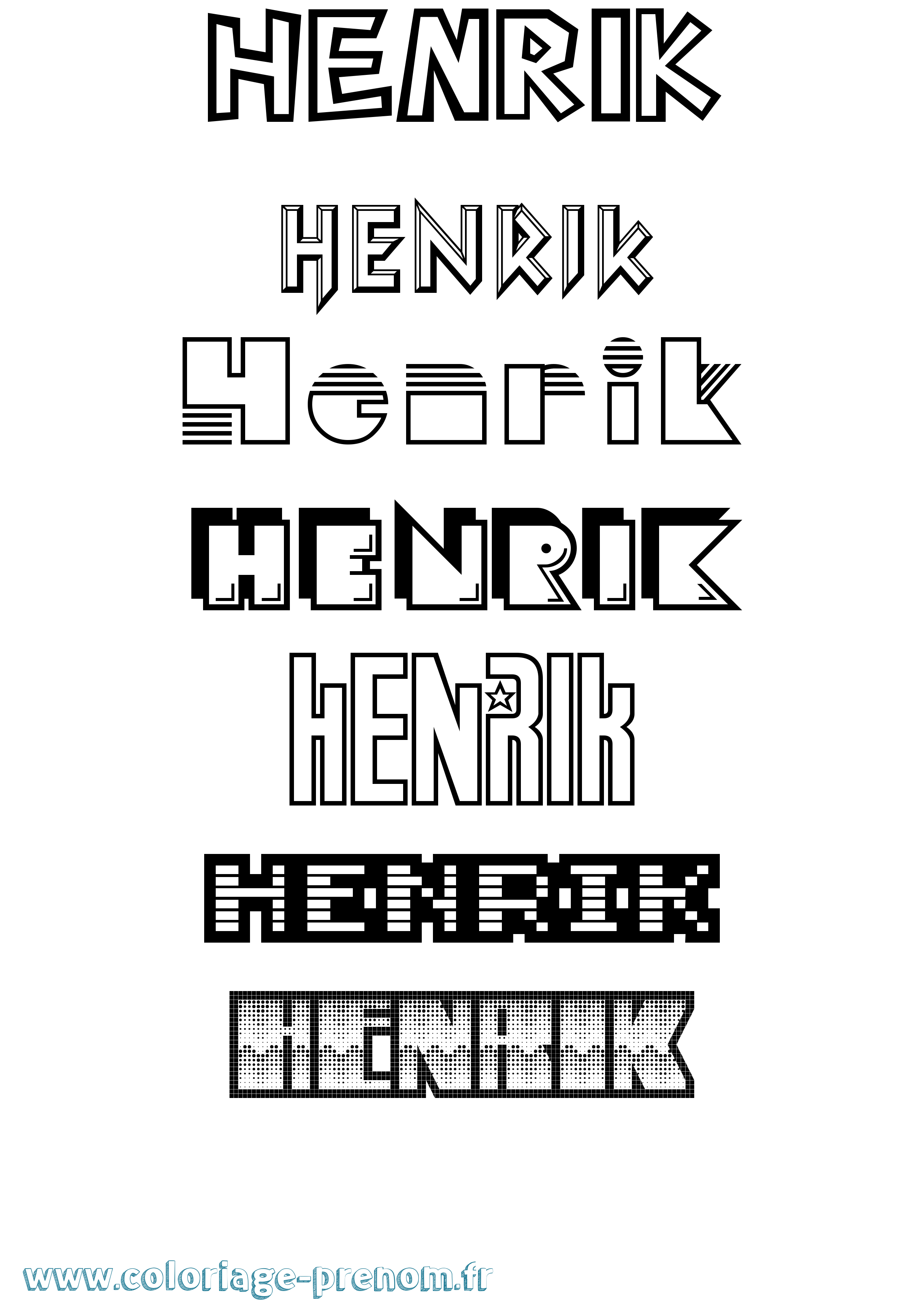 Coloriage Henrik Jeux Vidéos Coloriage prénom Henrik Jeux Vidéos