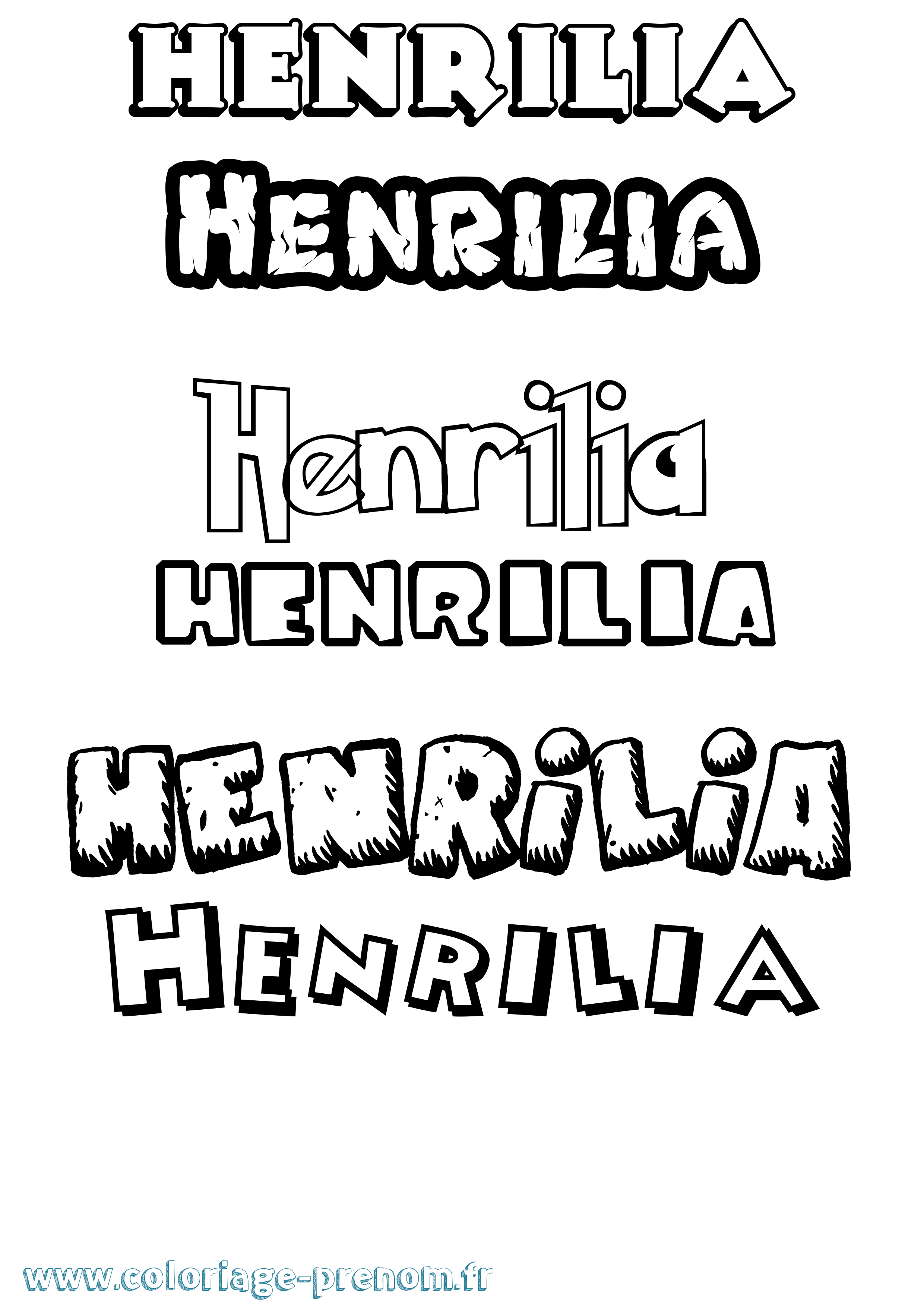 Coloriage Henrilia Dessin Animé Coloriage prénom Henrilia Dessin Animé