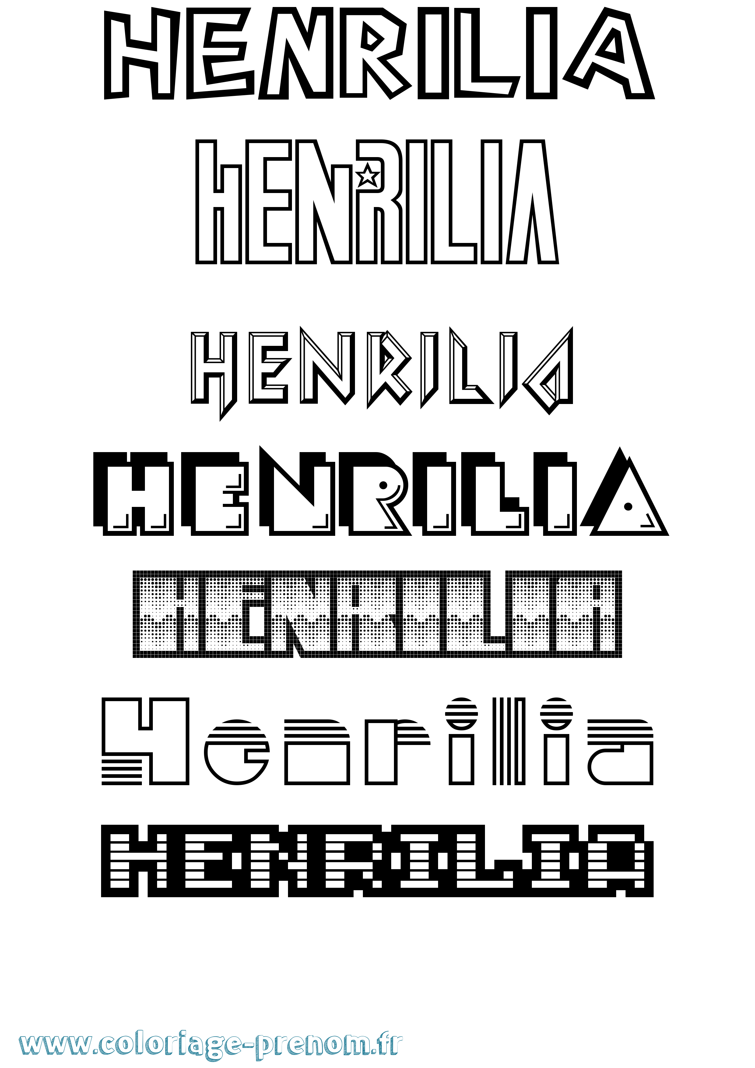 Coloriage Henrilia Jeux Vidéos Coloriage prénom Henrilia Jeux Vidéos