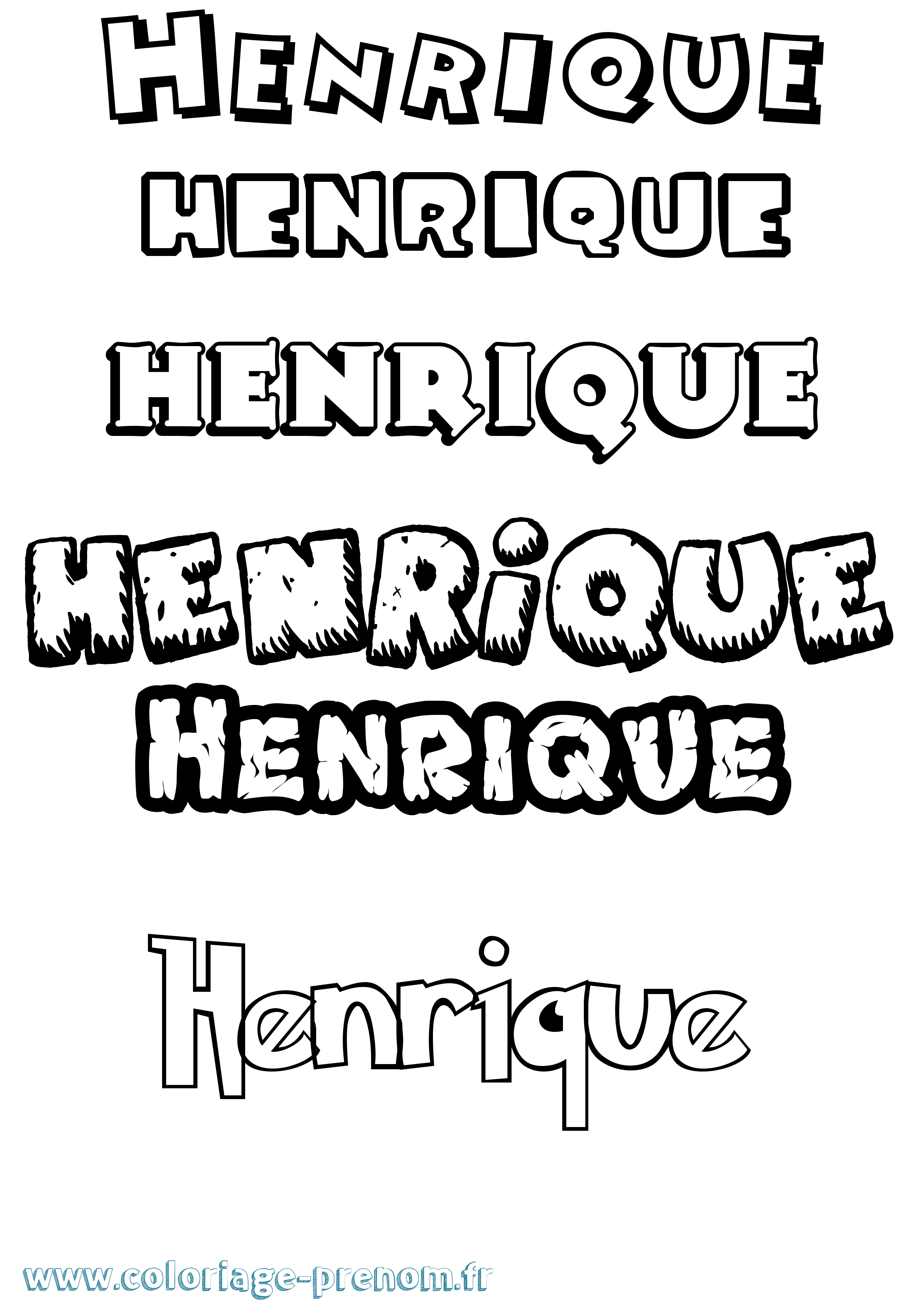 Coloriage Henrique Dessin Animé Coloriage prénom Henrique Dessin Animé