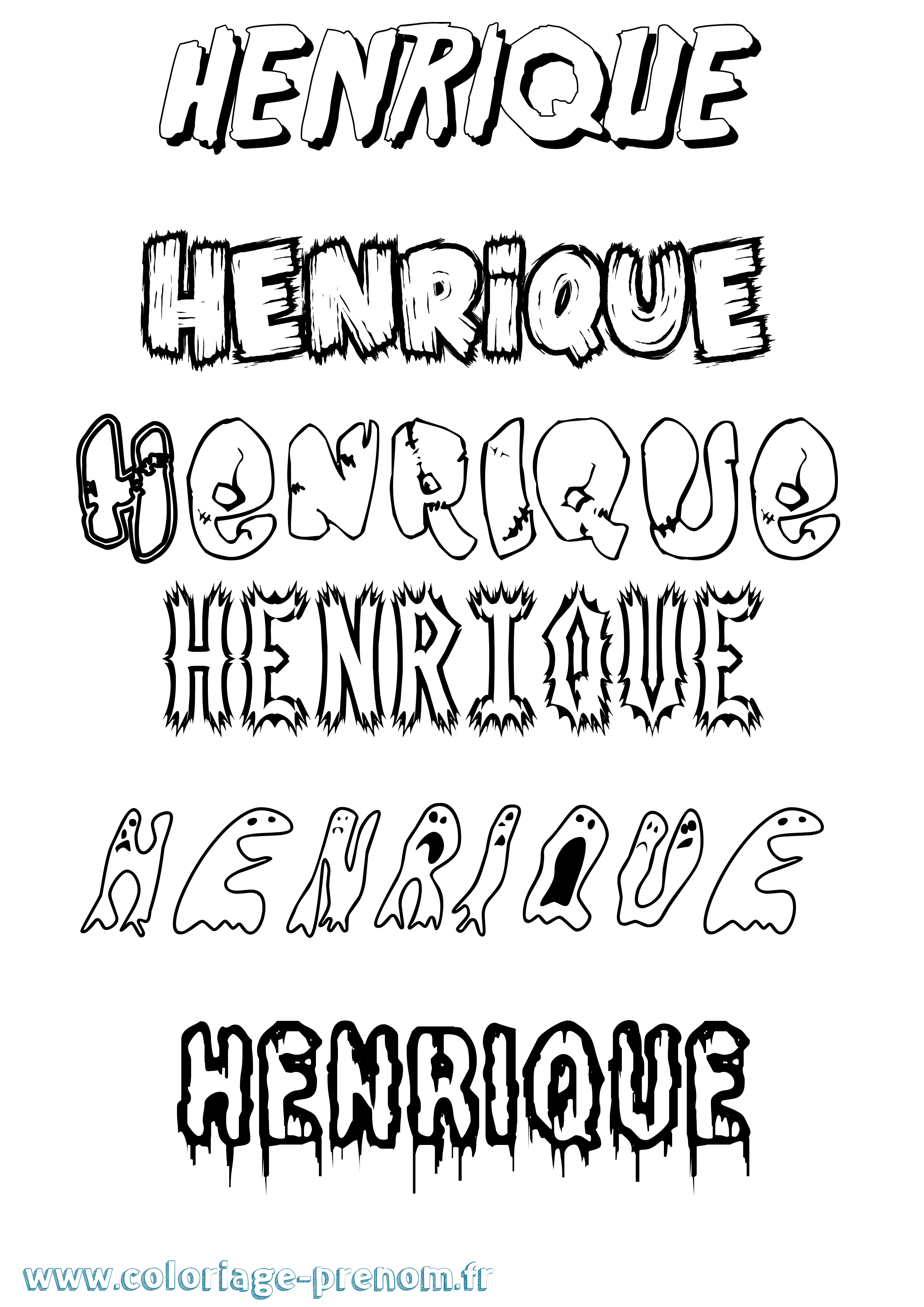 Coloriage Henrique Frisson Coloriage prénom Henrique Frisson