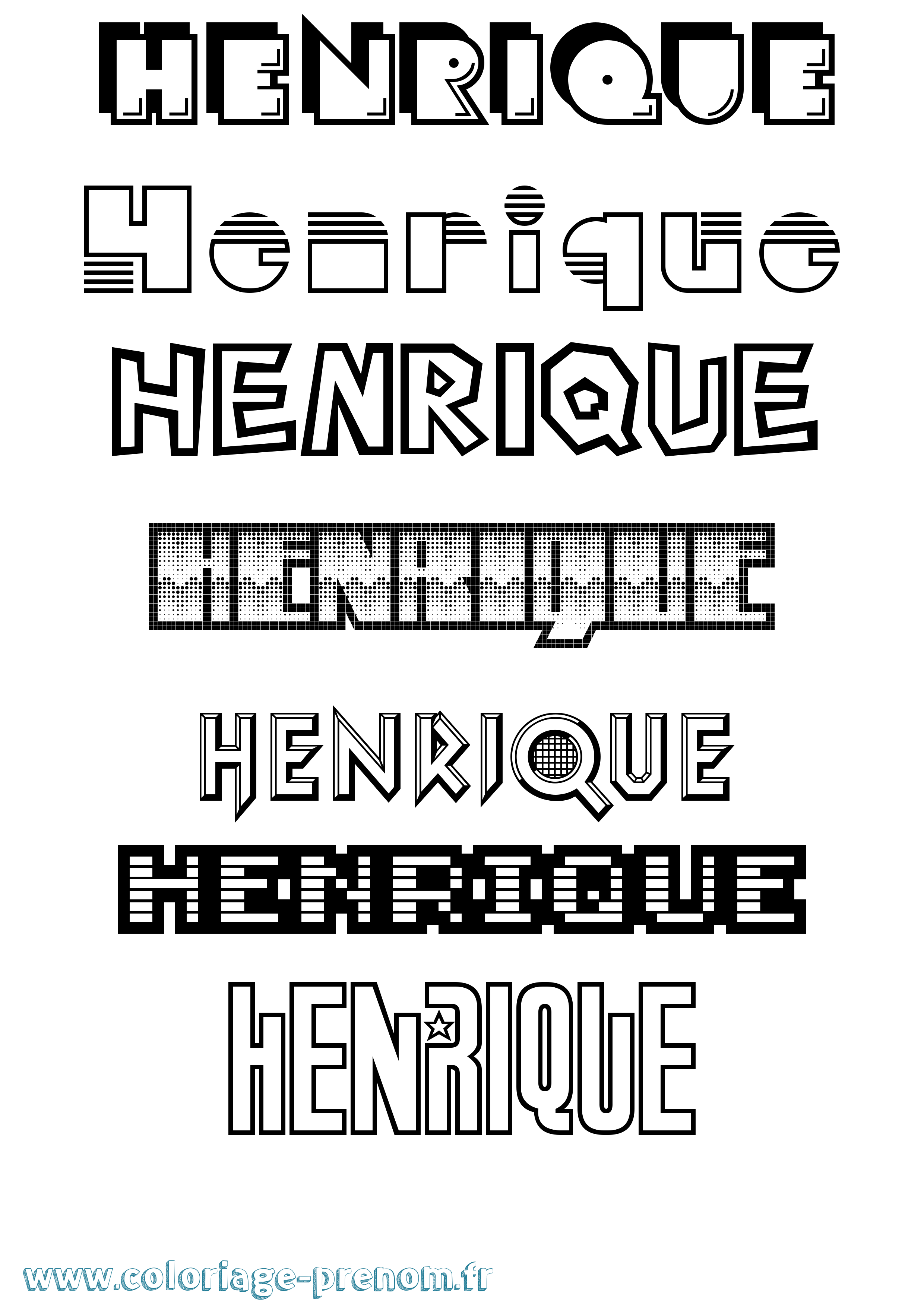 Coloriage Henrique Jeux Vidéos Coloriage prénom Henrique Jeux Vidéos